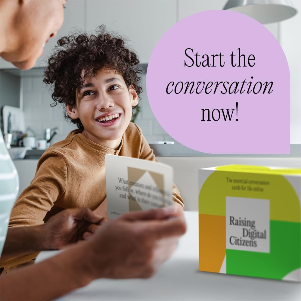 Raising Digital Citizens &ndash; 200 Conversation Cards Set &ndash; Teach You Children about Digital Safety &ndash; Reduce Screen Time with Meaningful Conversations