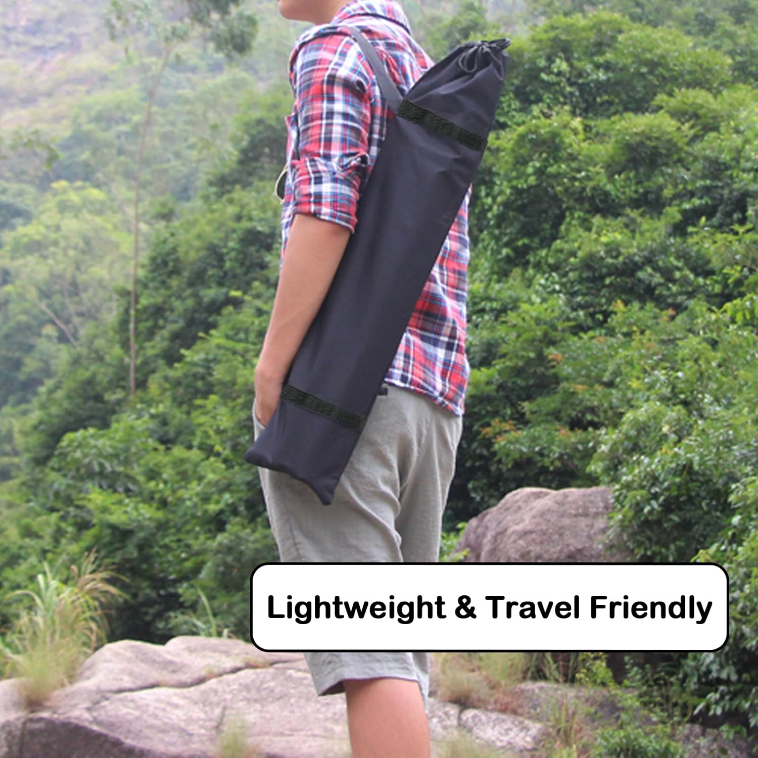 KASESSS 2 Pcs Yoga Mat Bag, Large Yoga Mat Bags and Carriers, Oxford Cloth Tripod Bag with Adjustable Carry Strap, Exercise Mat Storage Drawstring Bags for Tent Pole, Mic Stand, Light Stands, 23X130Cm image number 3