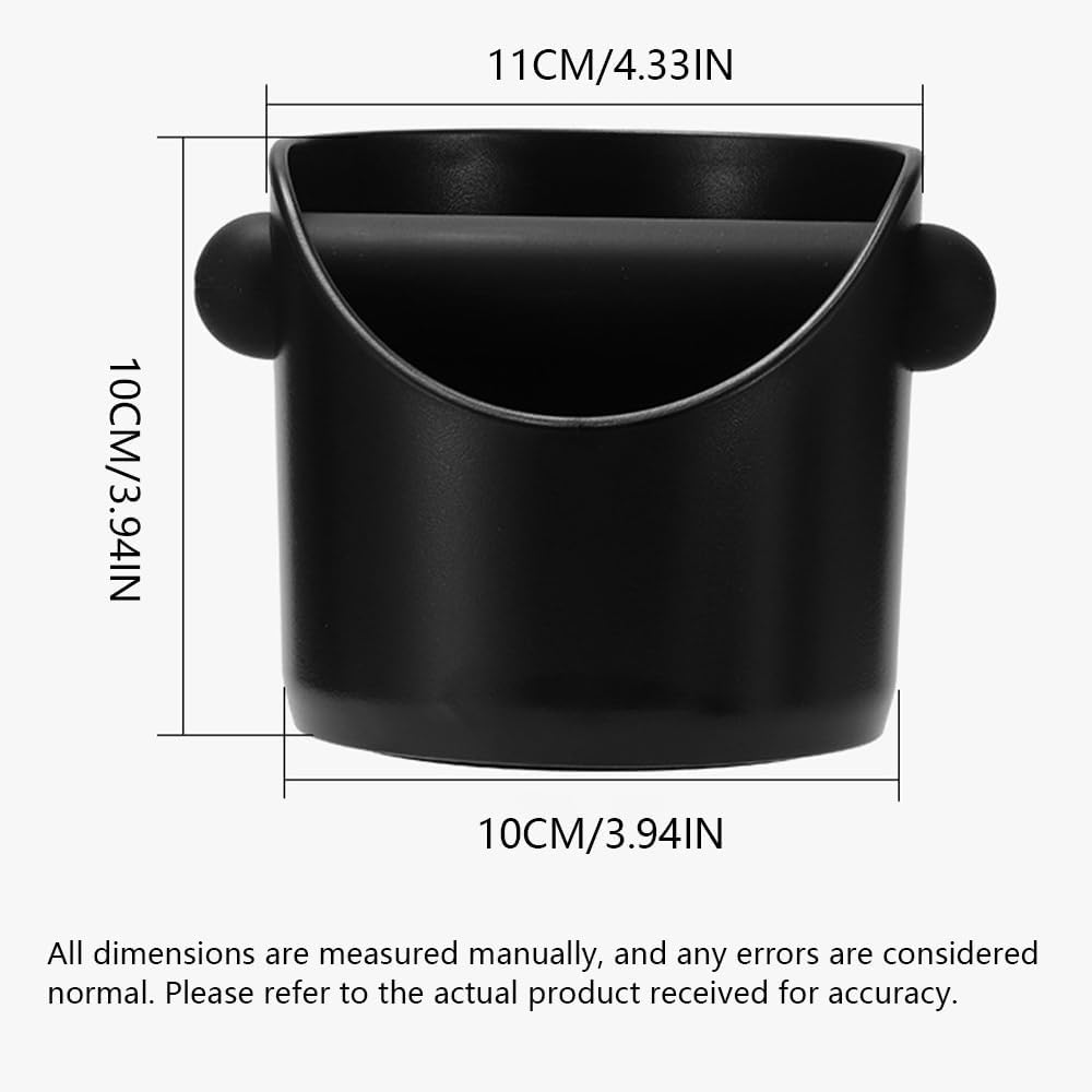 Espresso Coffee Knock Box, ABS Coffee Grounds Knock Box for Barista, Shock-Absorbent Durable, Detachable Knock Bar and Non-Slip Base