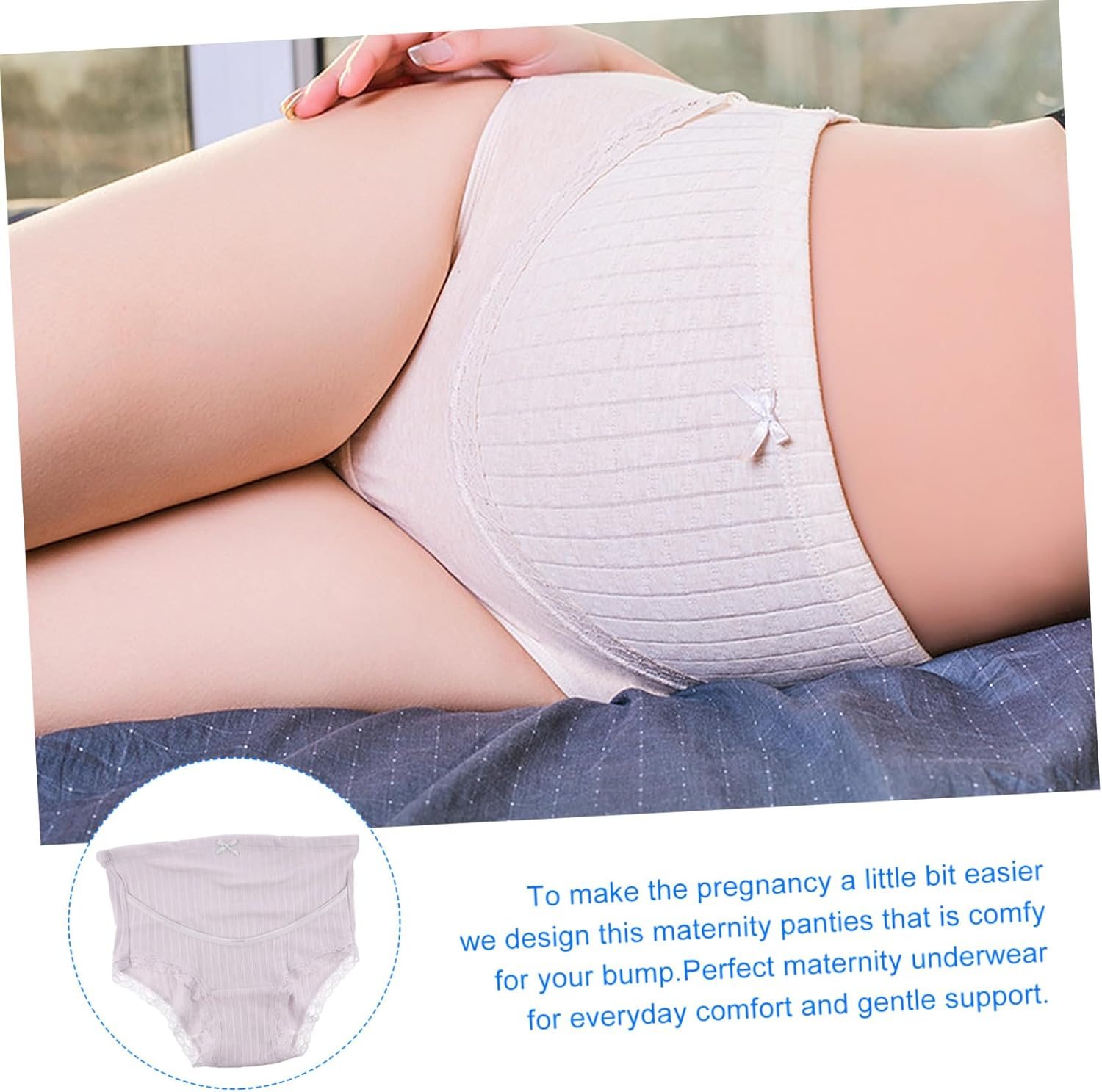 FOMIYES 3Pcs Cotton Maternity High Waist Underwear for Pregnant Women Belly Support Pants Summer Comfortable Maternity Panties image number 5