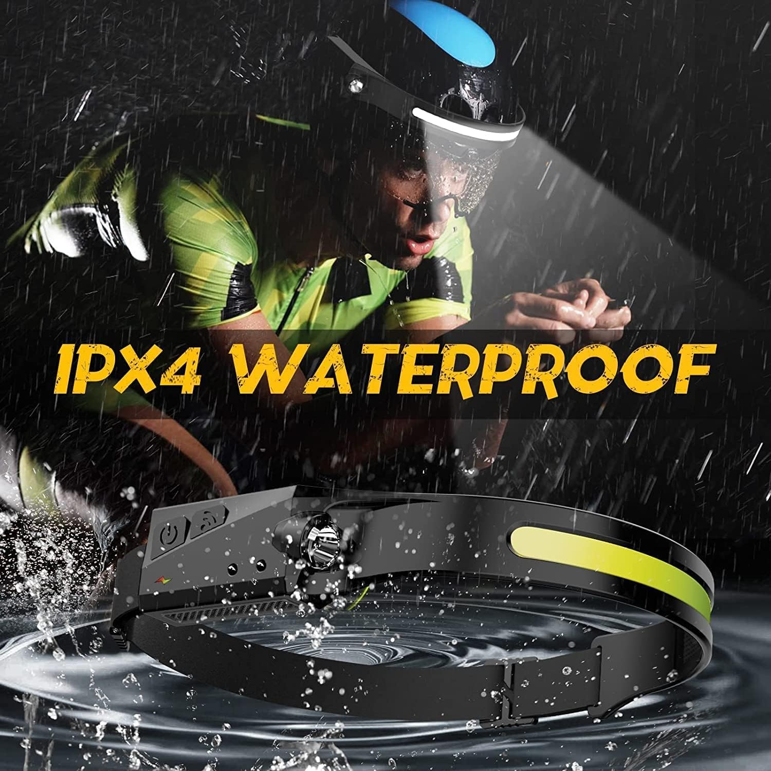 LED Headlamp Rechargeable, Bright Headlamp Flashlight, 350 Lumen Wide Beam, Motion Sensor, 230&deg; Illumination & Spotlight (Black B-1PACK) - Black B-2Pack image number 2