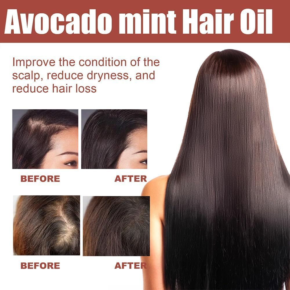 Avocado Peppermint Hair Growth Oil,Hair Food Oil for All Hair Types and Beard,Suitable All Types Hair image number 6