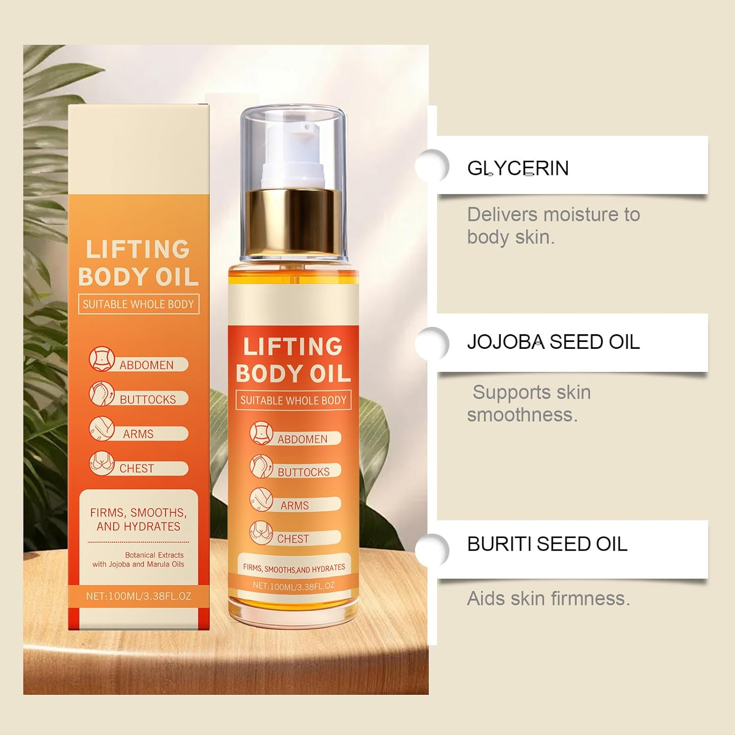 Anti-Aging Face Serum Infused Body Firming Oil - Glow Remedy for Sagging Areas, Body Firming Moisturizing Oil, Deep Moisturizing Massage Oil for Dry Skins (6Pcs) image number 1