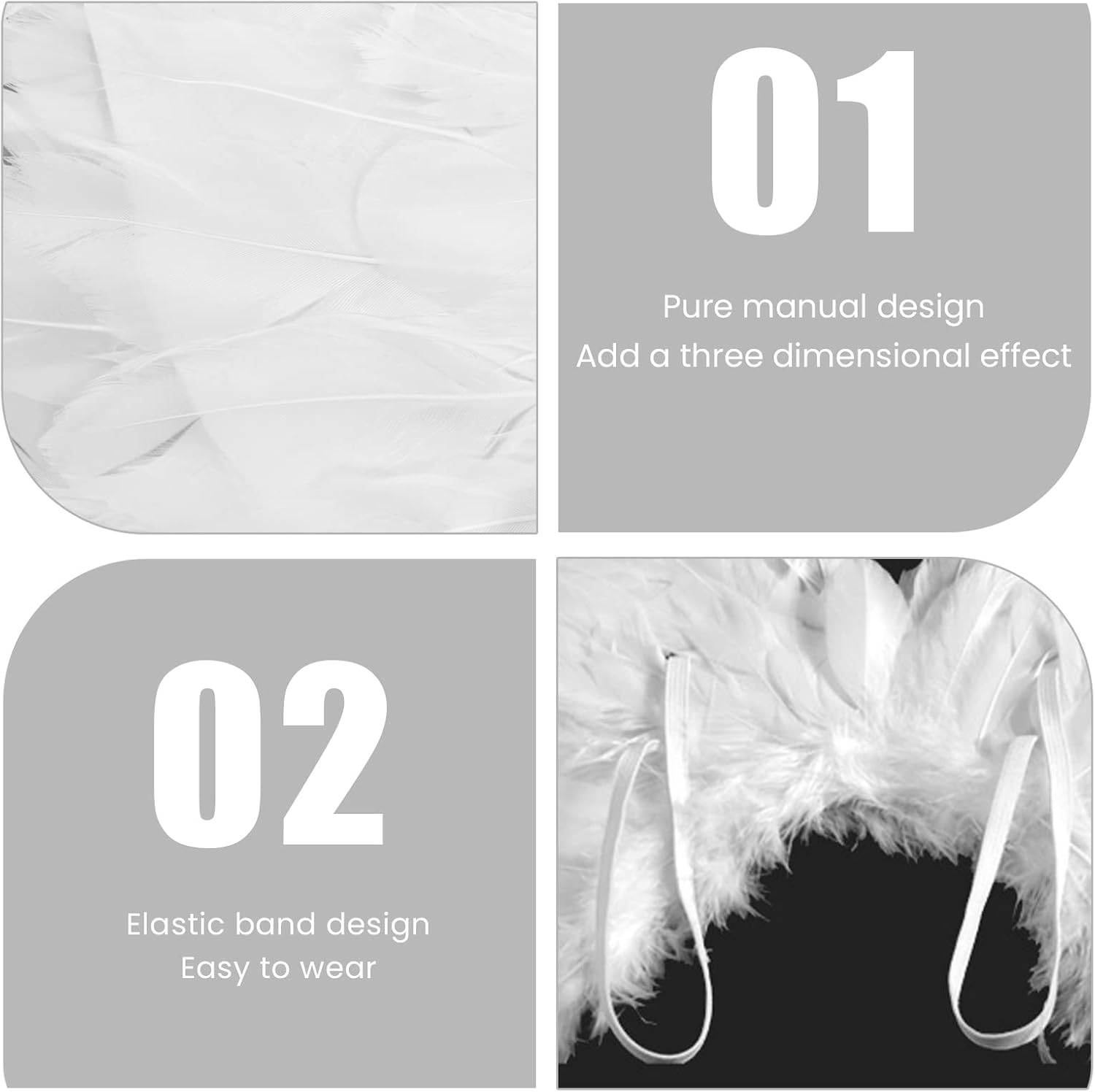 Angel and Halo for Kids, Angel Costume Adult Feather Wingsare for Halloween, Christmas Eve and Christmas(1#)