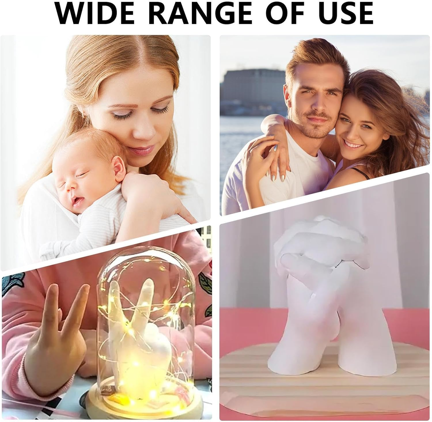 Hand Casting Kit, Couples Hand Moulding Kit, Handmade Craft Set, Romantic Sculpture Mould, Couple Favor, for Her & Him Adults, Wedding, Birthday image number 4