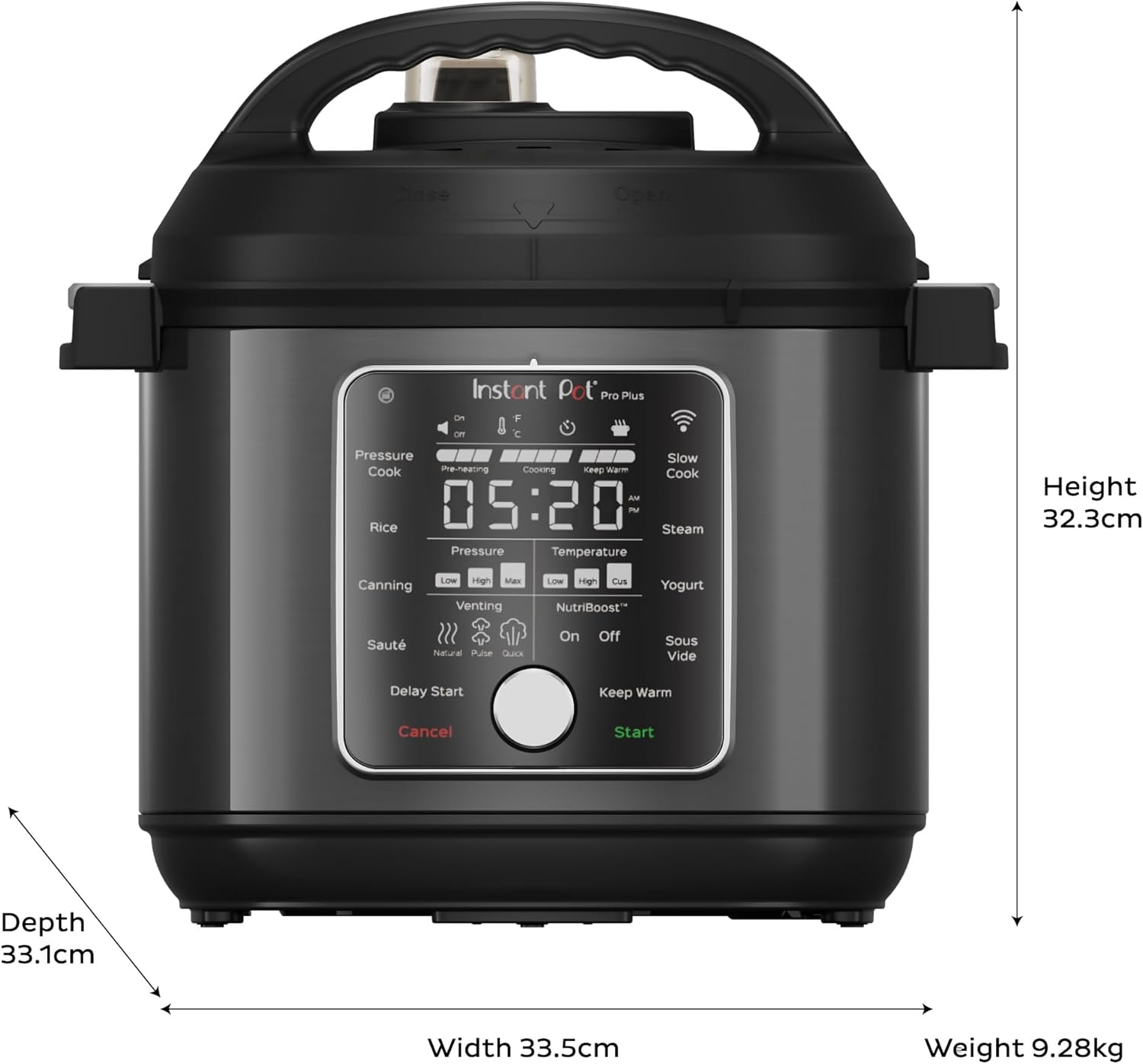 Instant Pot Pro plus Wi-Fi Smart 10-In-1, Pressure Cooker, Slow Cooker, Rice Cooker, Steamer, Saut&eacute; Pan, Yogurt Maker, Warmer, and More, Includes App with over 800 Recipes, 5.7 Litre Capacity image number 2