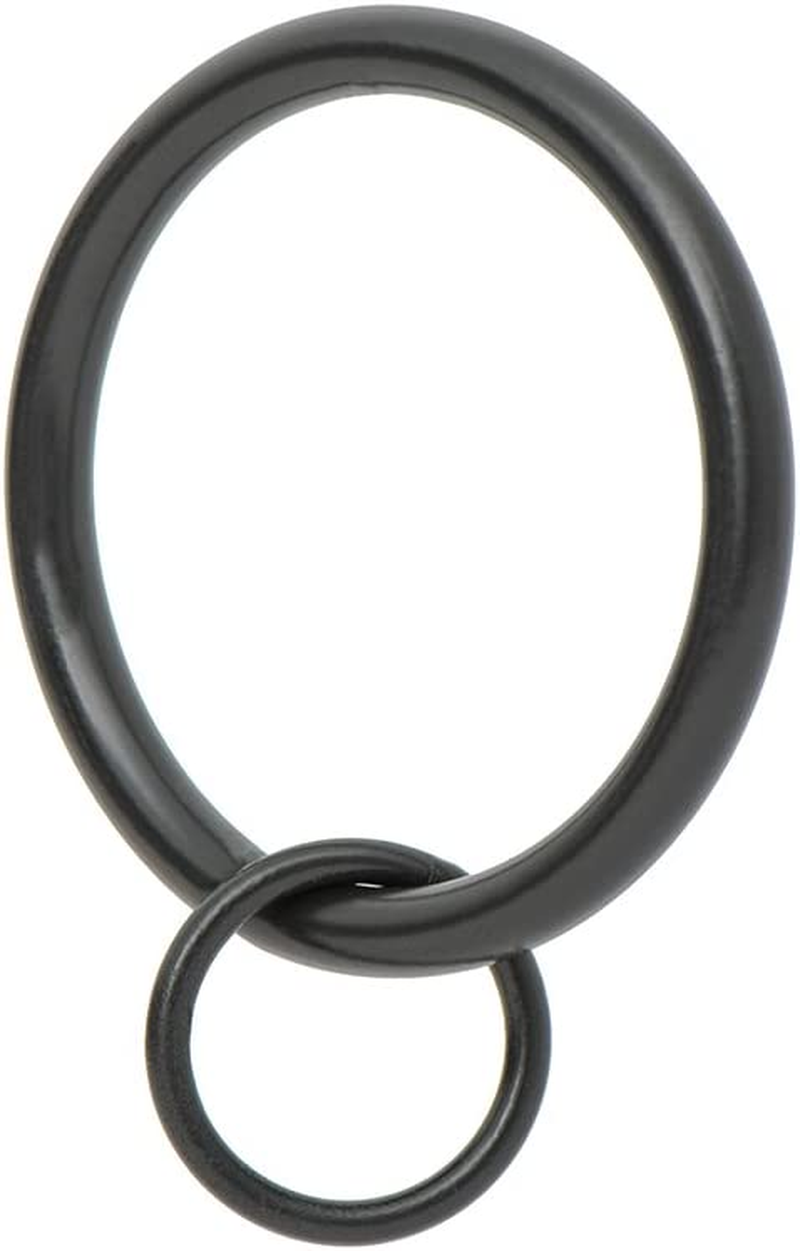 (Black) - Ivilon Drapery Eyelet Curtain Rings - 5.1Cm Ring Loop for Hook Pins, Set of 14 - Black
