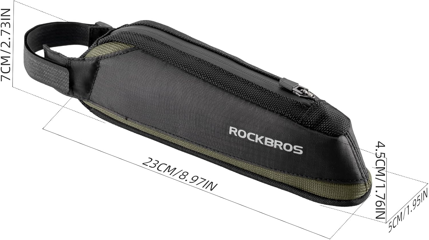 ROCKBROS Bike Top Tube Bag Bike Frame Bag Bike Triangle Bag Small Aerodynamic Bag for Triathlon and Gravel Bikes (Black) image number 3