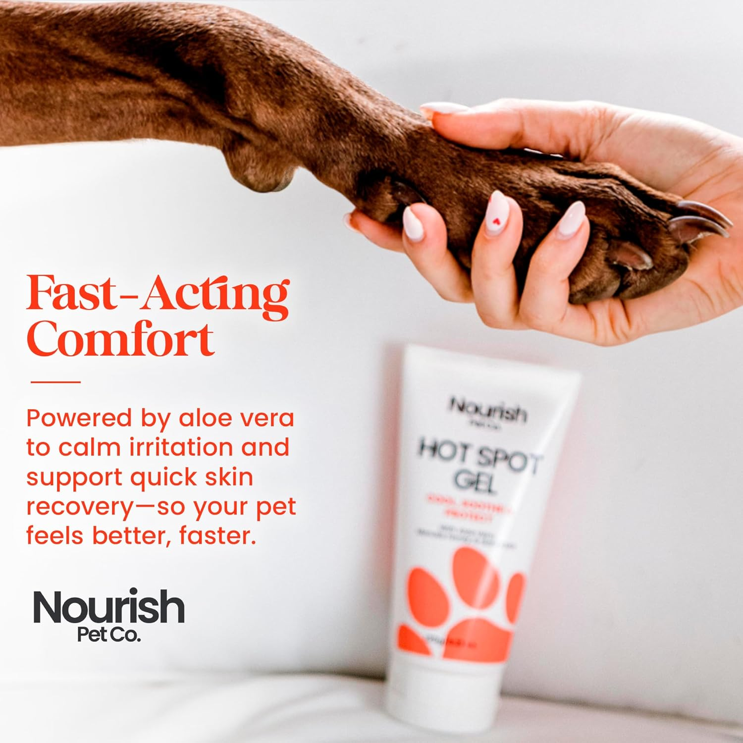 Nourish Pet Co. Hot Spot Gel for Cats and Dogs - Skin Irritation Treatment, Soothing Relief for Dry Itchy Allergy-Prone Skin, Fragrance Free, 50G Bottle image number 5