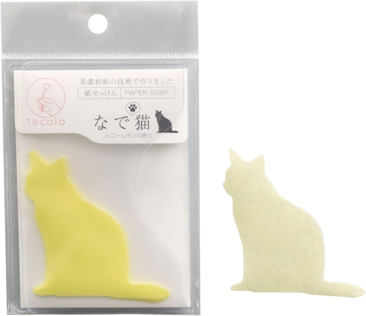 Fine FIN-931 Paper Soap, Pack of 20, Stroke Cat (Honey Lemon Scent) image number 1