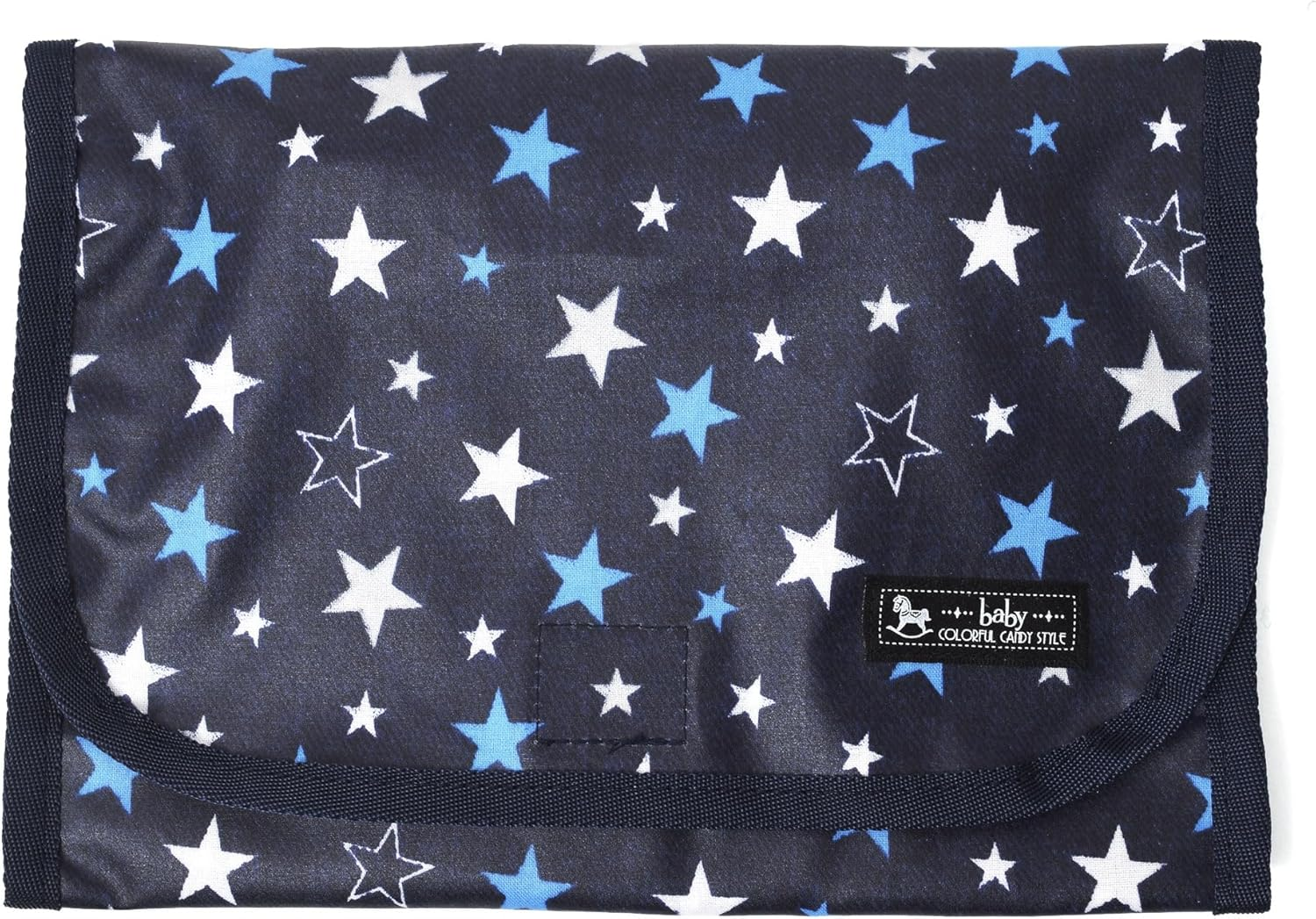 Colorful Candy Style B8001700-BTR Diaper Pouch (Clutch Type), Diaper Changing Sheet, Set of 2, Animal Star image number 6