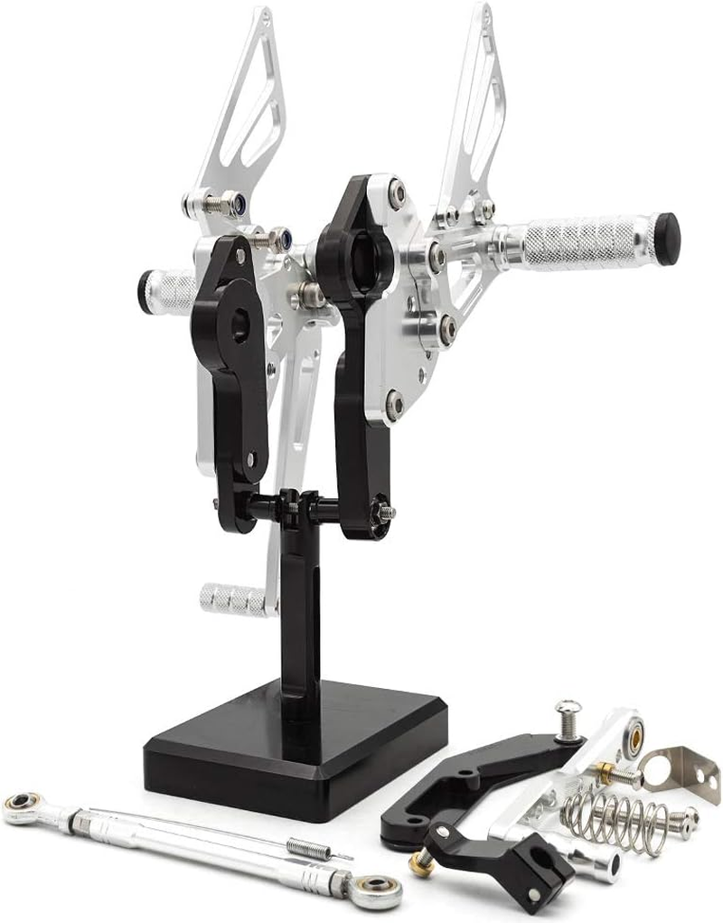 FXCNC CNC Billet Motorcycle Rearset Foot Pegs Rear Set Footrests Fully Adjustable Foot Boards Compatible with FZ-09 MT-09 FZ09 MT09 2013-2019, XSR900 2016-2019 image number 2