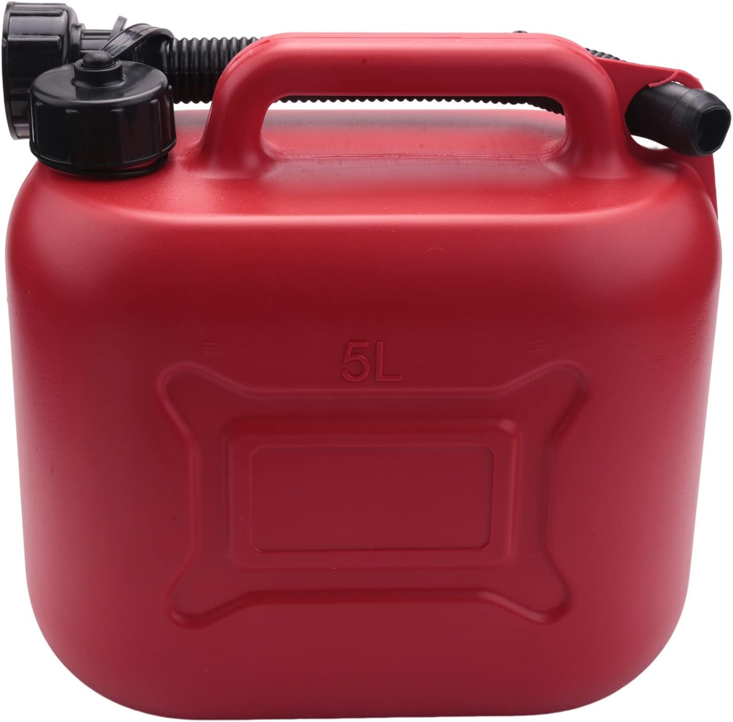 5L Car Fuel Tank Can Spare Plastic Petrol Gas Container Anti-Static Fuel Carrier with Pipe for Car Travel image number 2