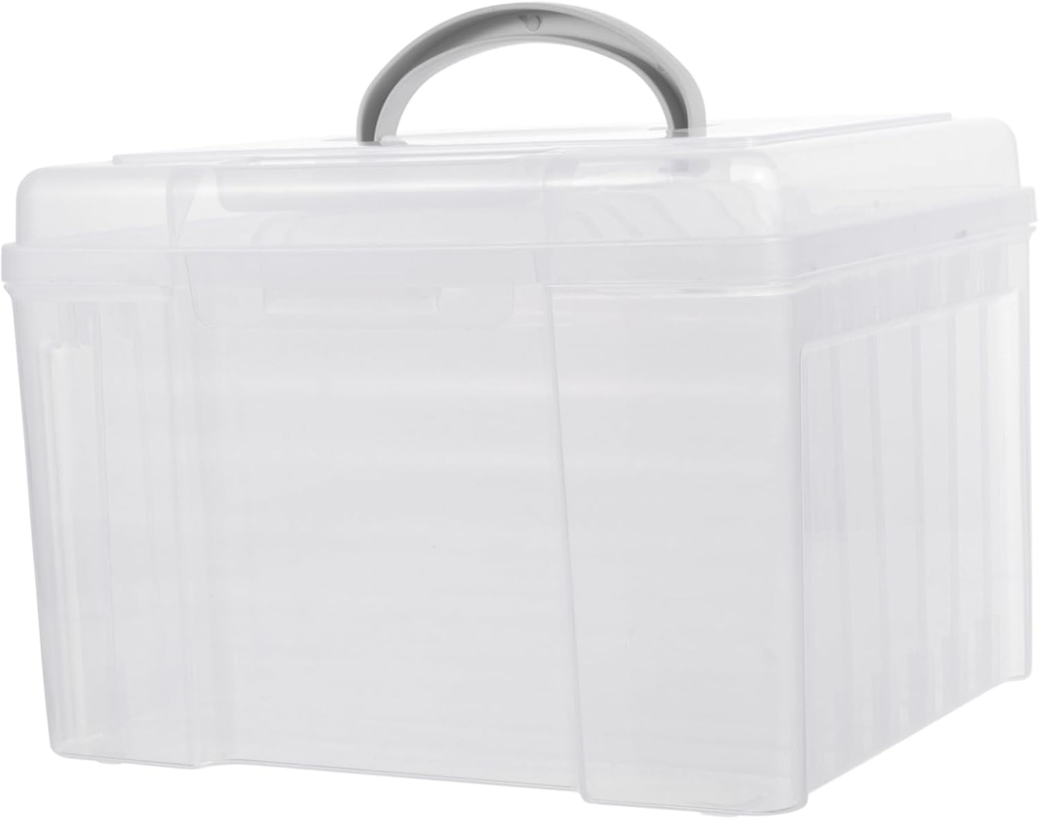 Photo Storage Box Compartment Card Sorter Decorative Storage Organizer Portable Plastic Scrapbook Holder