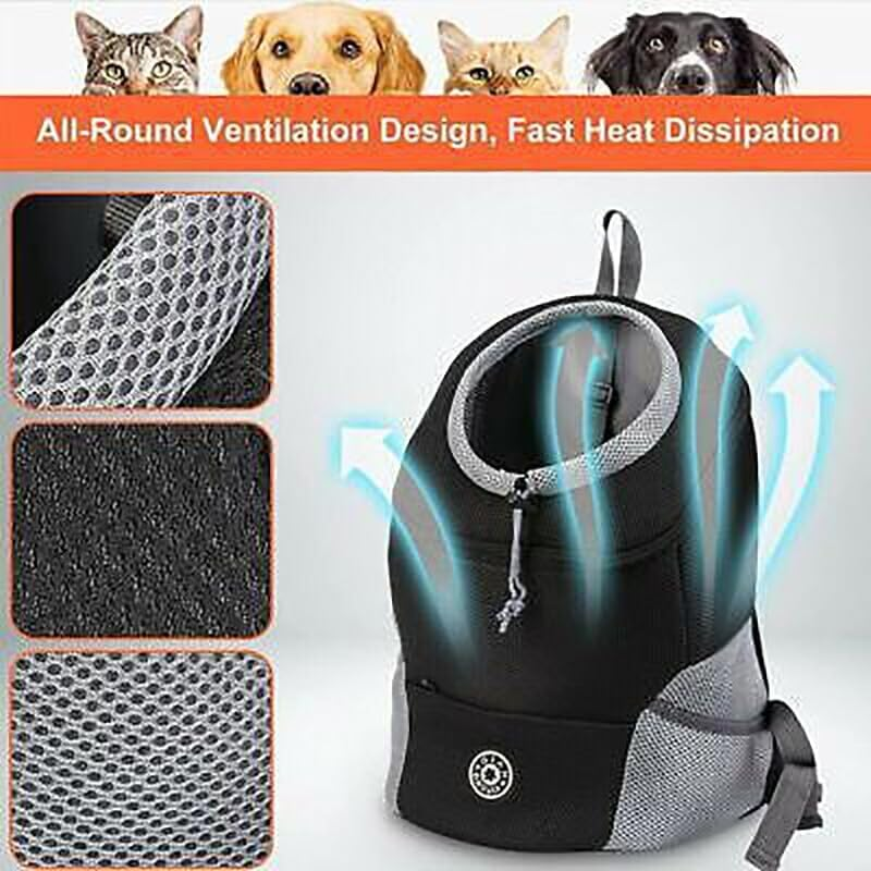 Puppy Mesh Pet Dog Carrier Backpack Front and Back Shoulder Bag, Versatile Design, Ideal for Travel and Outdoor image number 2