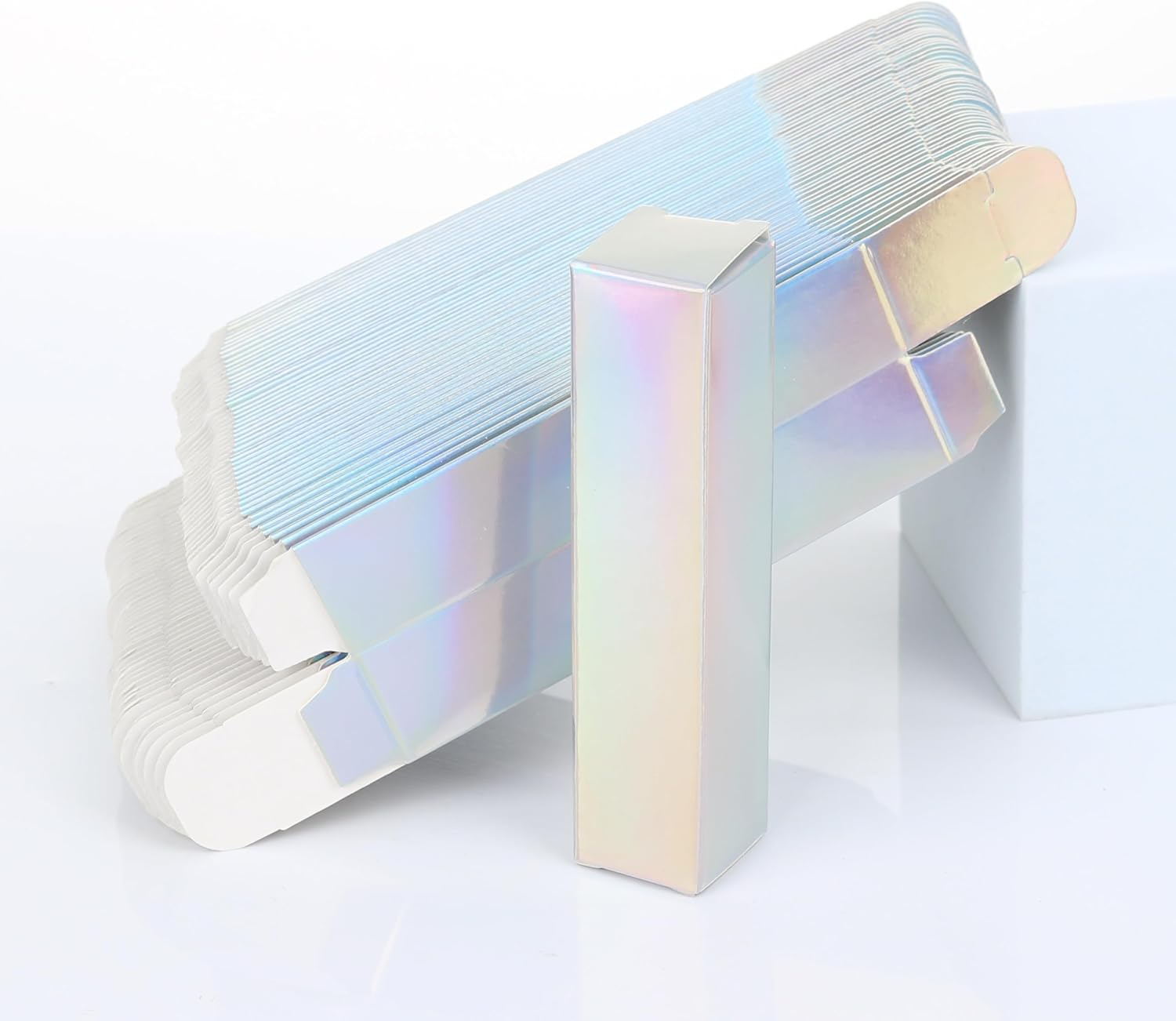 COSIDEA 50Pcs 23 * 23 * 103Mm Lip Gloss Craft Silver Paper Box Small Packing Boxes 350Gms for Pack Mascara