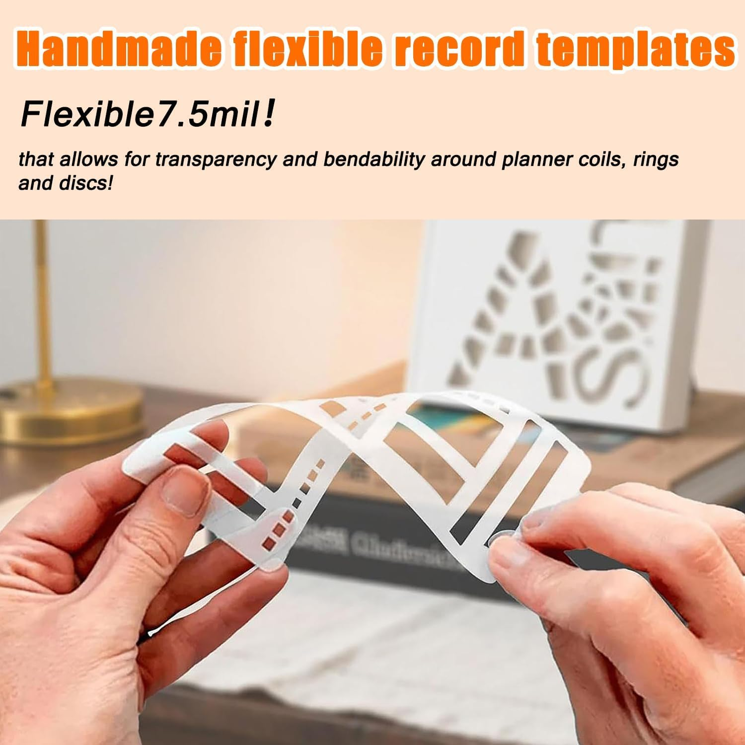 Afeamo Handmade Flexible Record Template, 3PCS Transparent Planner Stencils Set, Flexible Drawing and Checklist Templates, Tear Resistance Journal Stencils, for Dot Grid Journals