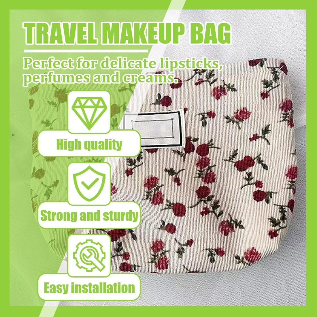 Toiletry Bag, Cosmetic Bag, Make up Bag, Travel Wash Bag, Cosmetic Bag, Corduroy, Large Capacity Cosmetic Bag, Wash Bag, Multifunctional Cosmetic Bag