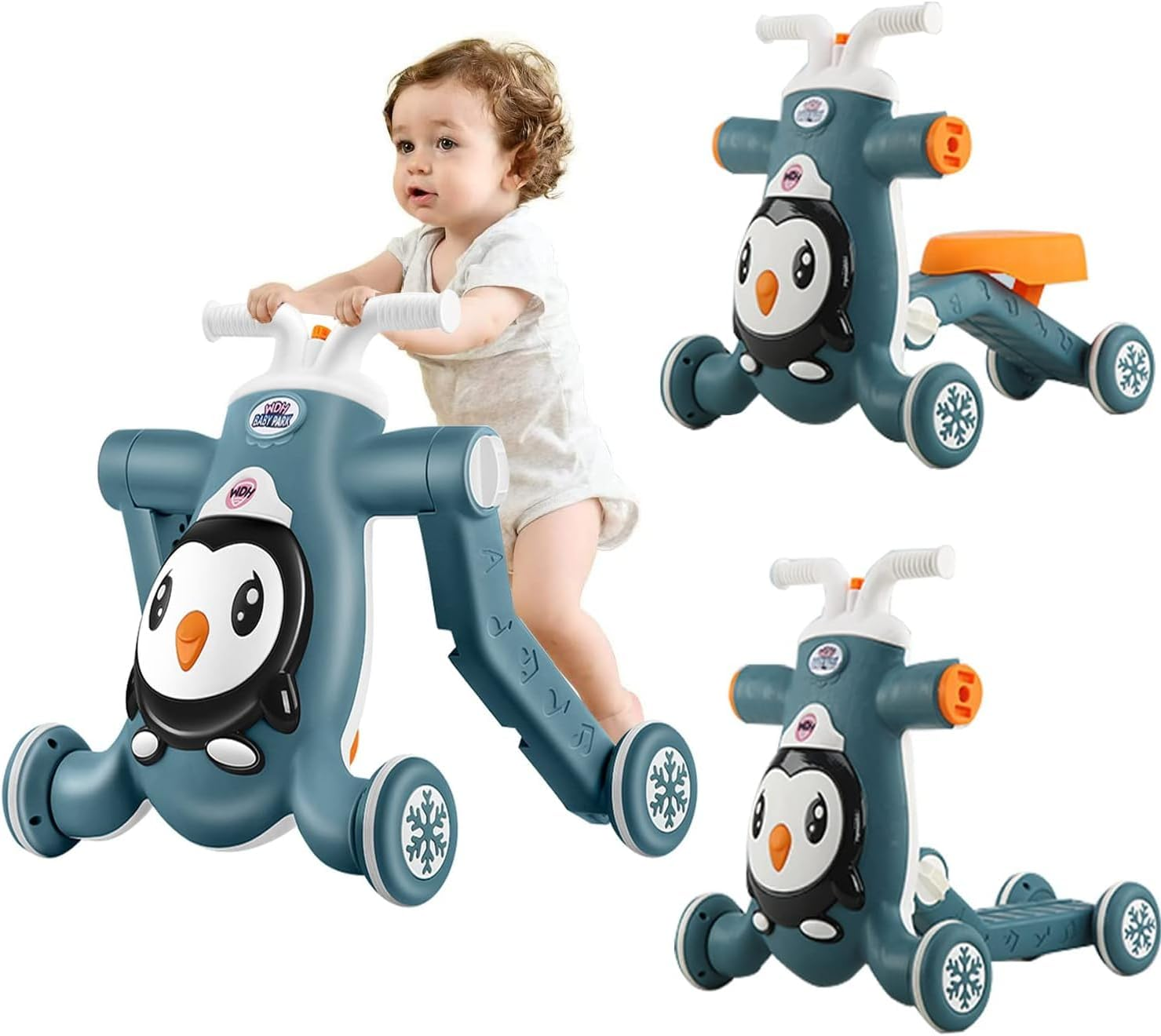 Fohouse 3 in 1 Baby Push Walkers for Baby Toy Sit-To-Stand Learning Walker with Wheels, Toddler Learning to Walk, Assemble as Scooter/Motorbike/Activity Center/Musical Toys for Infant Boys Girls image number 3