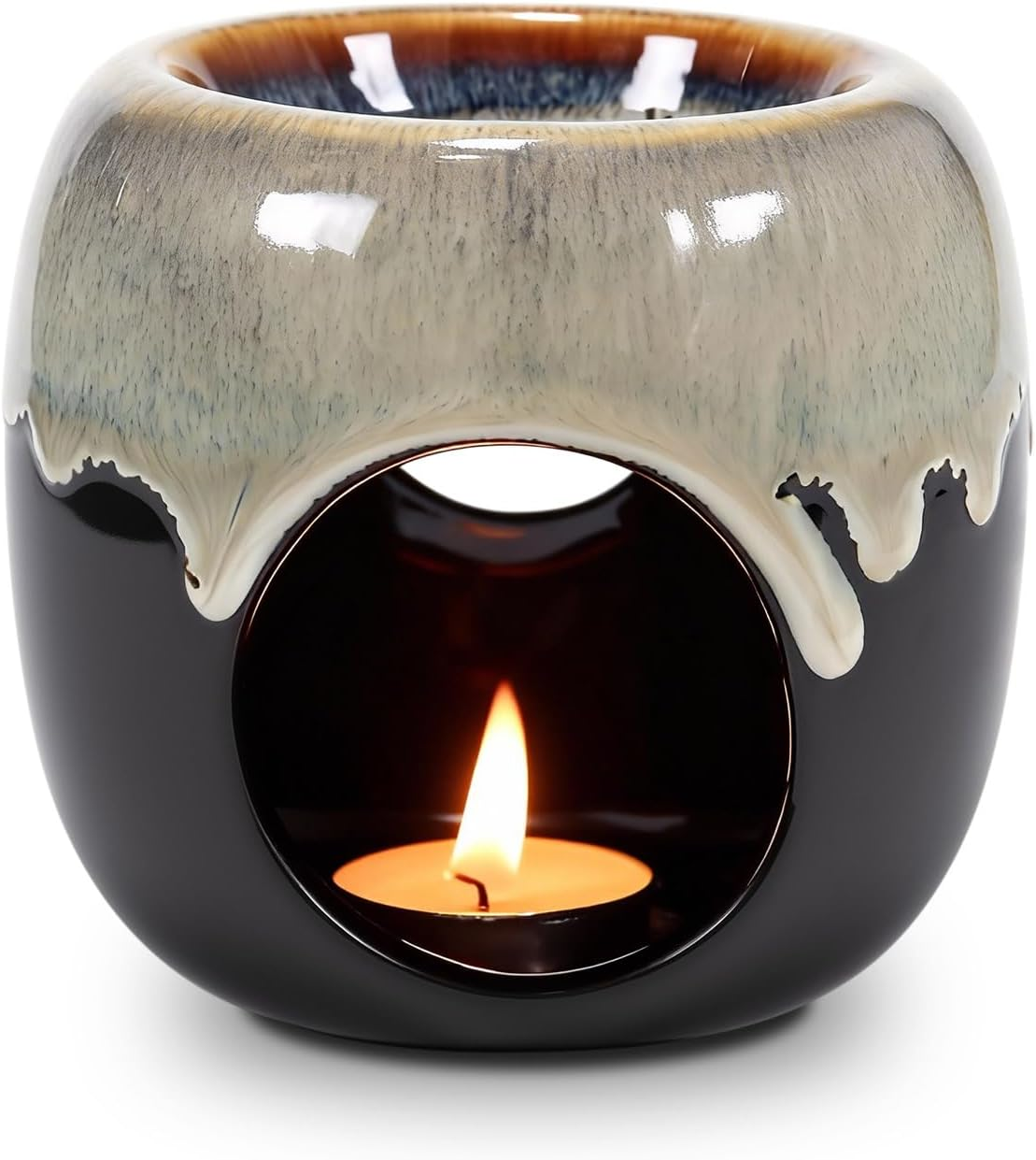 Sudatong Oil Burner for Essential Oils, Tea Light, Fragrance Light Lamp for Fragrance Oil and Wax Warmer, Ceramic Aroma Lamp for Essential Oils (Blue) image number 2