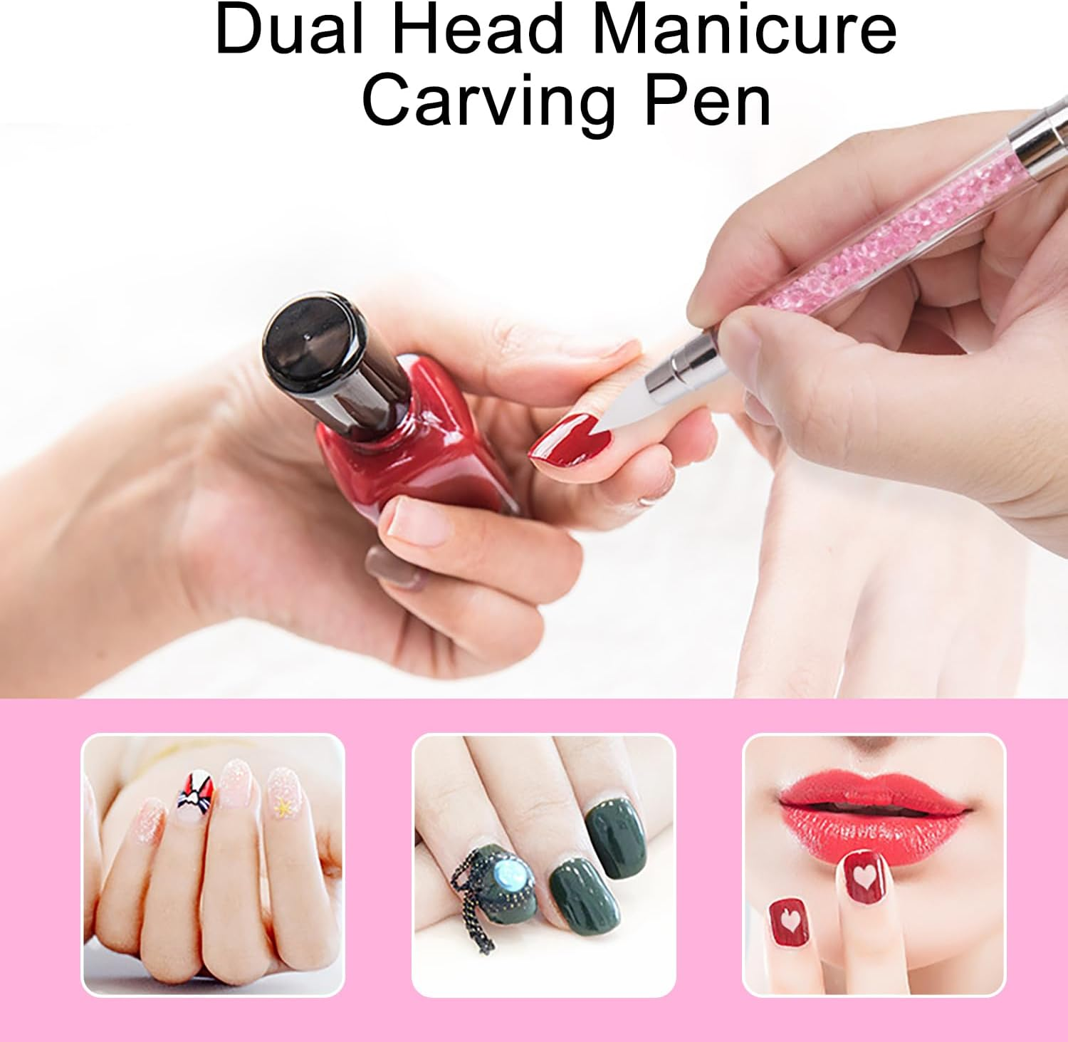 Icovalescent 5 Pieces Gel Nail Brushes, Nail Art Brushes Gel Sculpture Pen Pencil Tool for Nail Art Design Decoration Kit image number 2