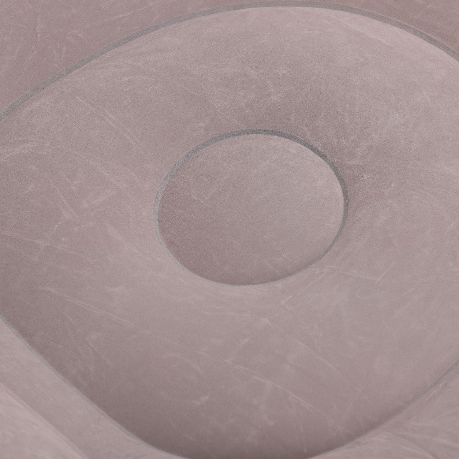 Bewinner Inflatable Sofa Chair with Footstool, Stylish Blow up Chair, Flocking Lounge Sofa Soft Camping Chair for Living Room Outdoor Travel Camping (Coffee)