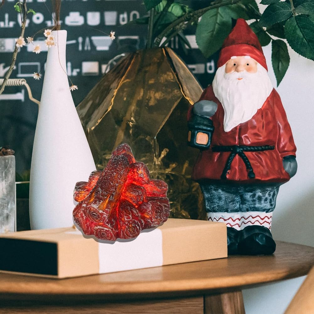 LED Artificial Fire Flame Light, Flameless Fireplace Light LED Fireplace with Realistic Log Wood Burning Flame Easy to Use image number 2