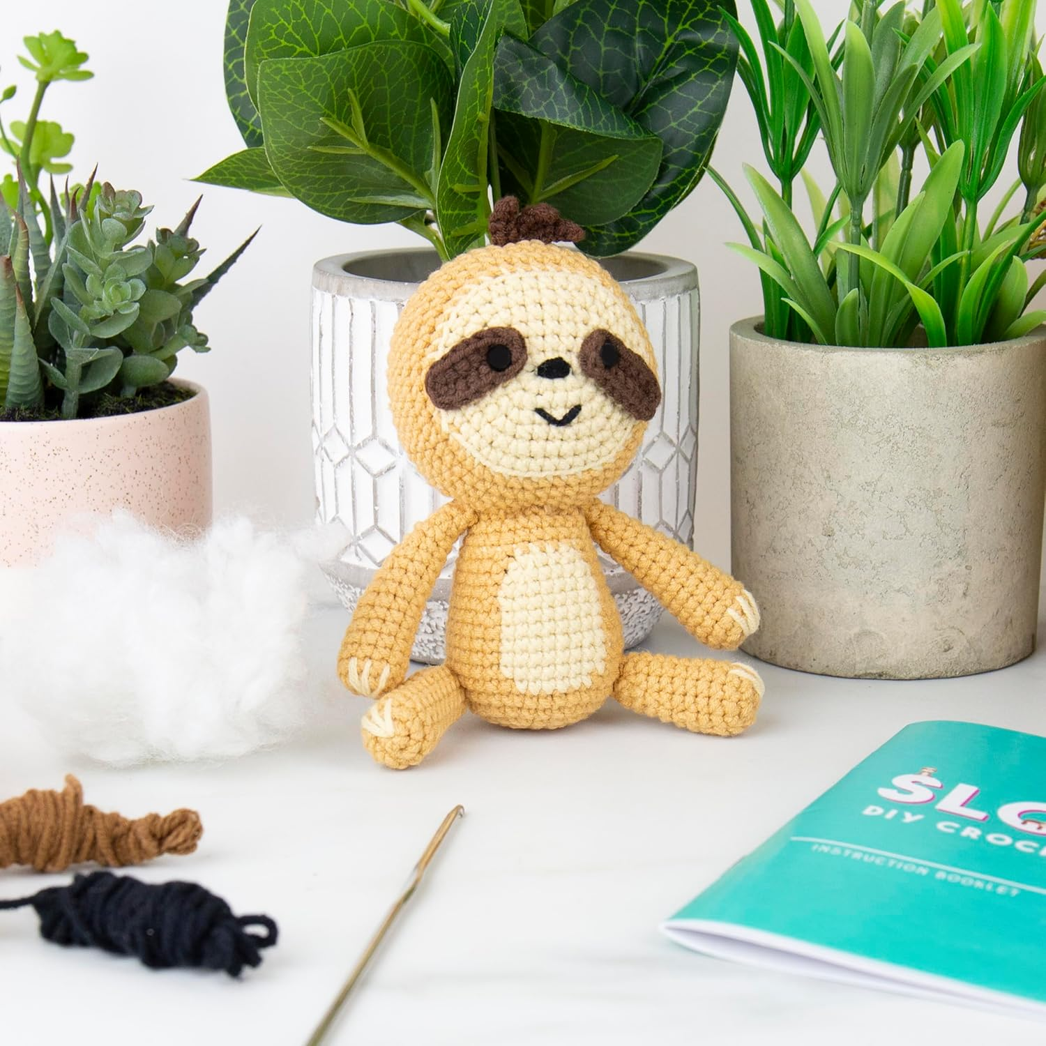 Gift Republic Sloth DIY Crochet Kit, Make Your Own Crochet Sloth, Includes Hook, Yarn, Stuffing and Instructions, Fun Craft for Beginners, Handmade Project Kit image number 4