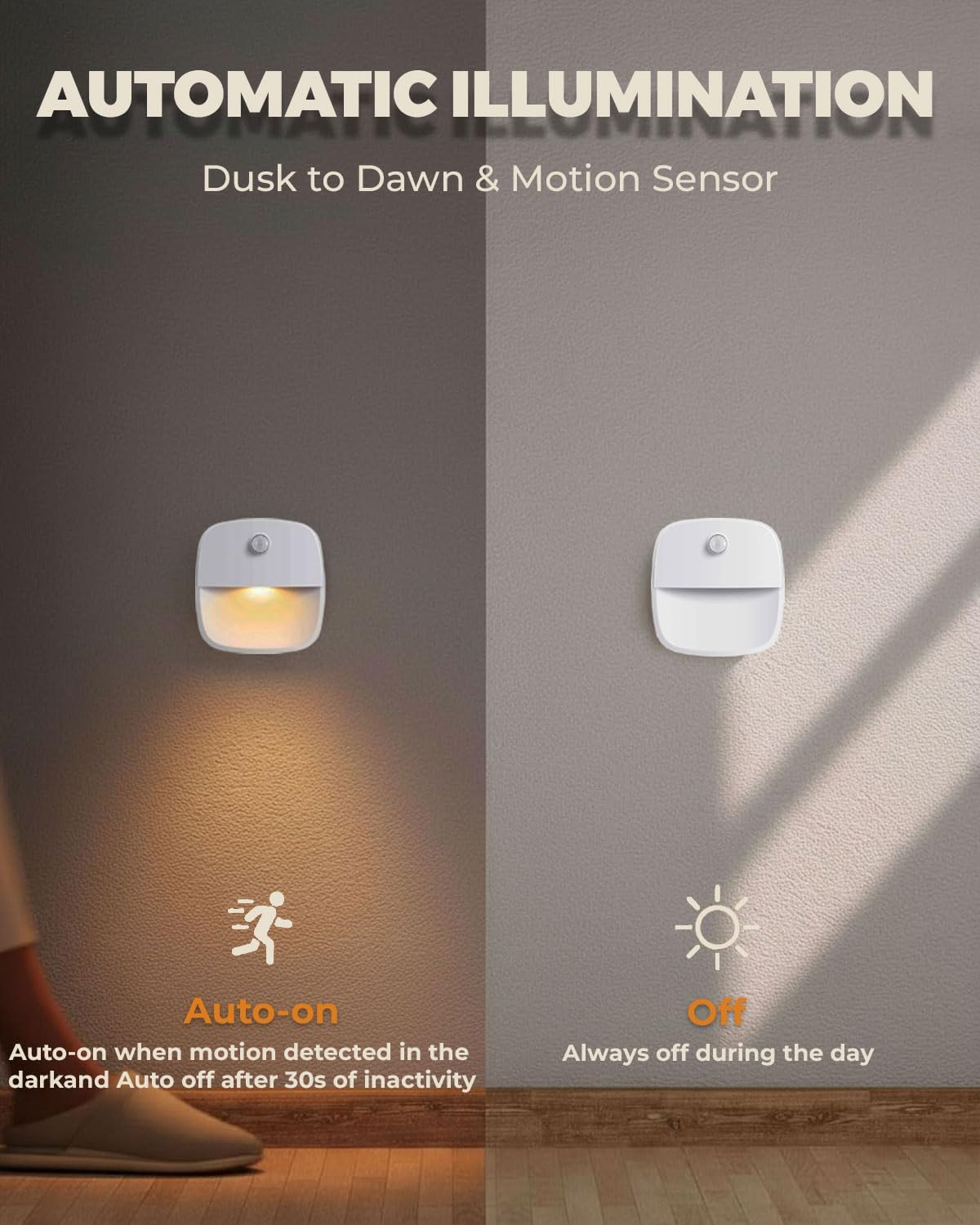 EKOWEE 6 Pack Motion Sensor Stair Light for Indoor, Adjustable Warm/Cool White, Battery Operated Closet Lights, Wireless Stick on Hallway Lamp, Led Night Lamps for Bedroom under Cabinet Kitchen image number 5