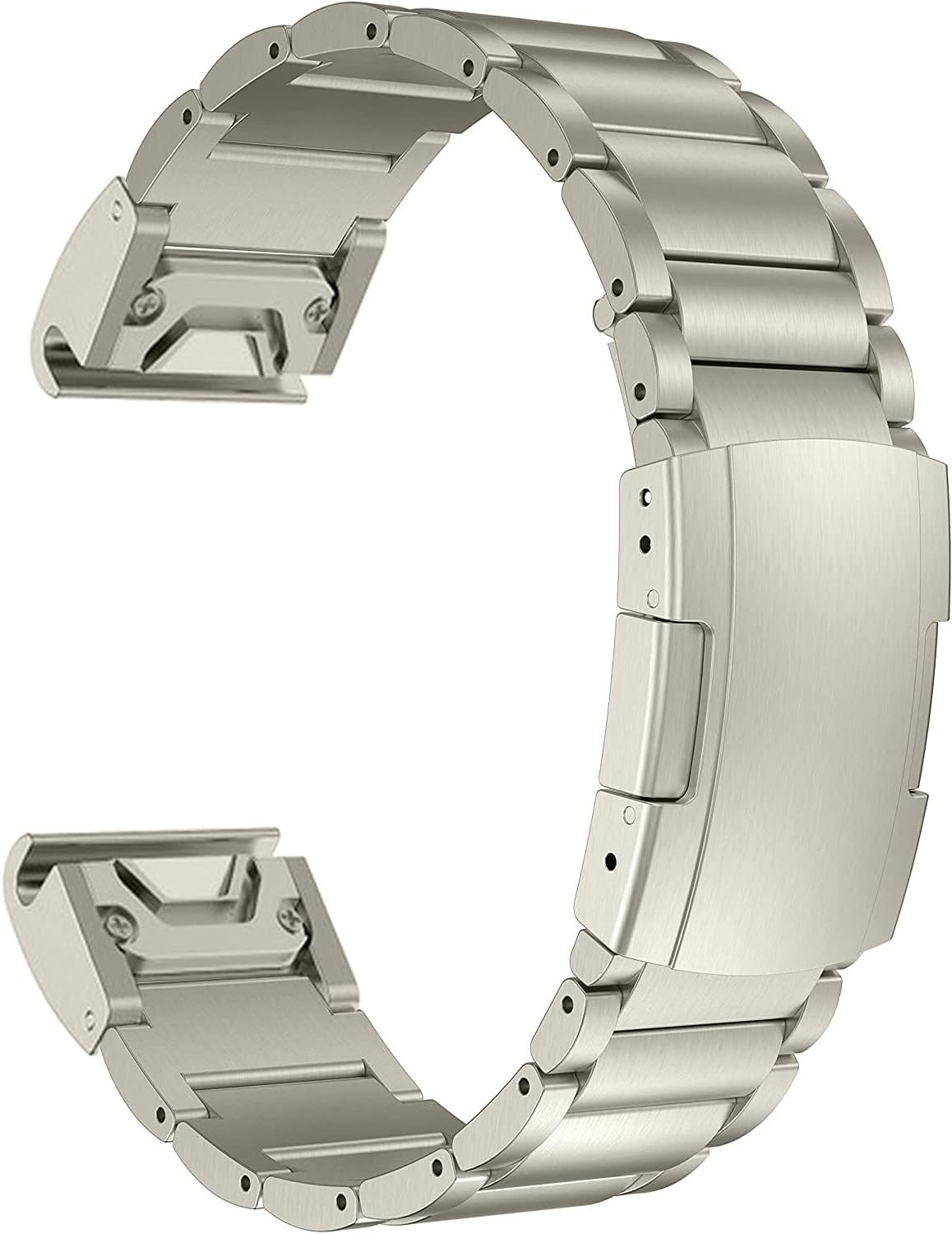 Maktech Titanium Band for Garmin,22Mm Three-Piece Metal Bracelet Strap with Quick Release Connector,Tortoise Buckle,For Garmin Fenix 8 47Mm/7/7 Pro/6/6 Pro/5/5 plus Smartwatch (Black)