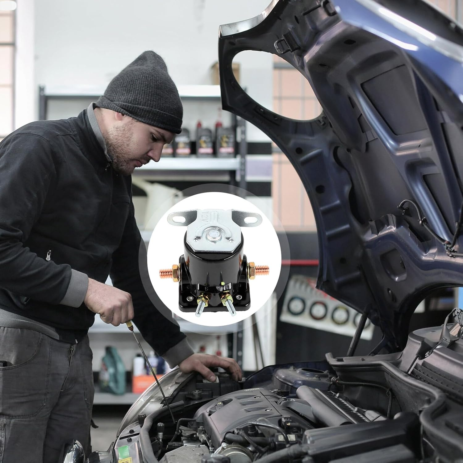 MUSISALY Heavy Duty Starter Solenoid Relay Replacement Car Starter Relay Compatible with Select Classic Vehicles 1958-1991 image number 6