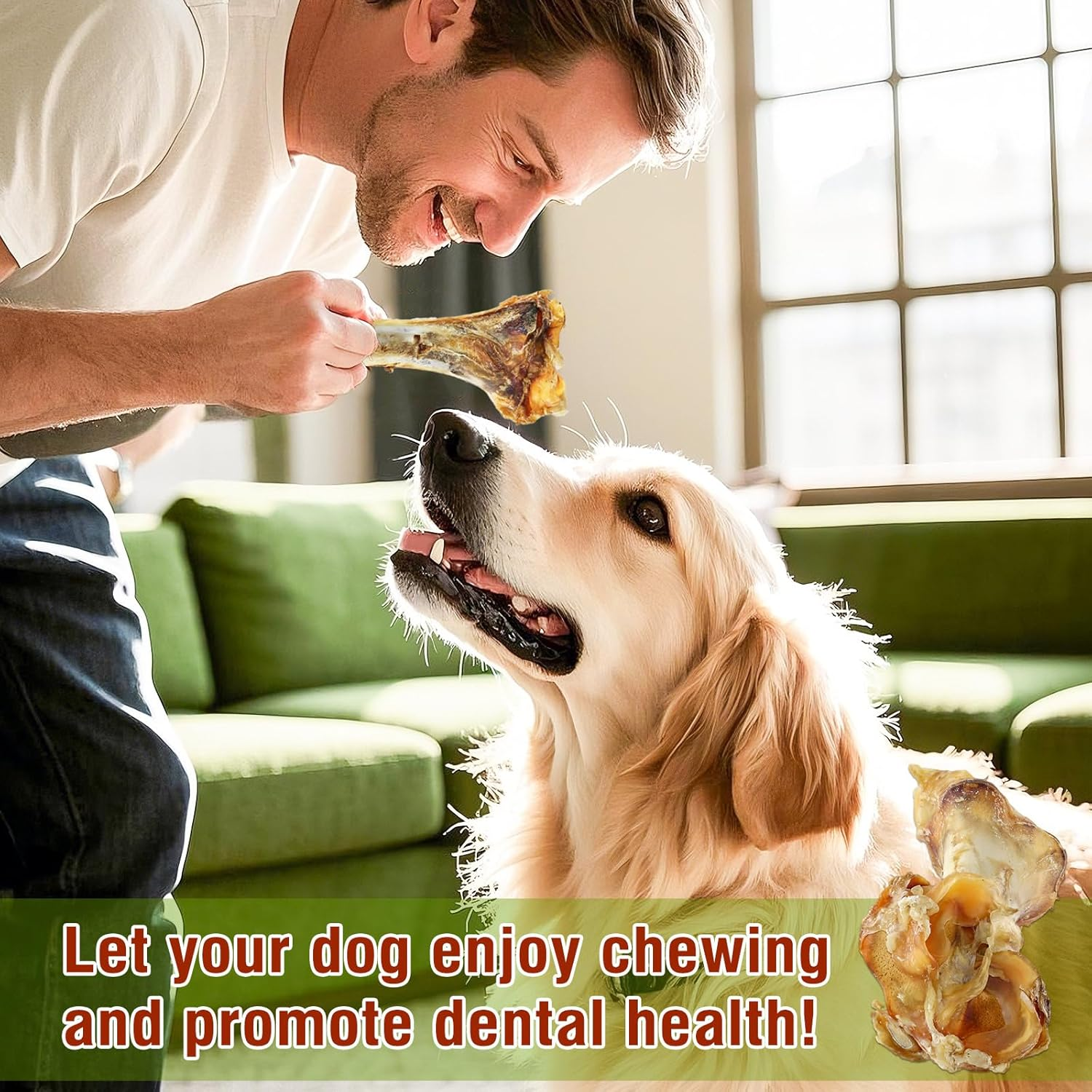 Xcdsxer Giant Dog Bone Stick，Dental Health Dog Treat - Natural, Bite-Resistant & Teeth-Cleaning, Chew Toy for Medium and Large Dogs, 100% Grass-Fed Beef Bone for Canines (2Count) image number 5