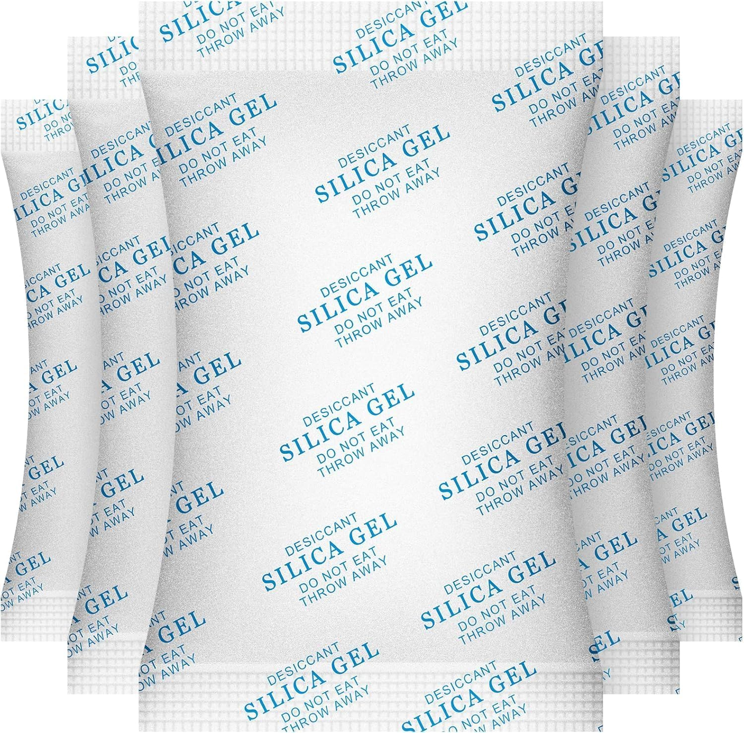 Durimoiy 50 Gram [6 Packs] Silica Gel Desiccant Packets Microwave Fast Reactivate Moisture Absorbers Bags with Transparent Silica Gel Beads for Books Closet Gun Safes image number 2