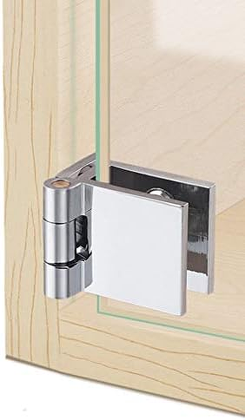 NUZAMAS Set of 8 Glass Door Hinges, 5Mm-8Mm Adjustable Rectangle Clamp Single Clip for Cabinet Cupboard Glass Door Hinges, Wall Mounted image number 4