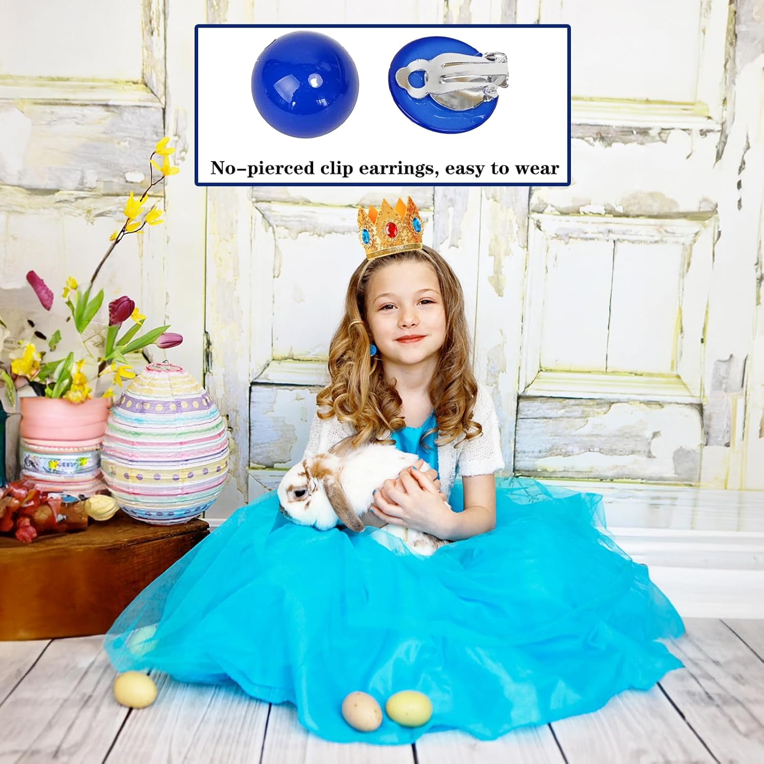 Princess Dress up Cosplay Jewelry Accessories Set for Girls with Crown Scepter Necklace Earrings Gloves Rings Bracelets - Purple2 image number 5