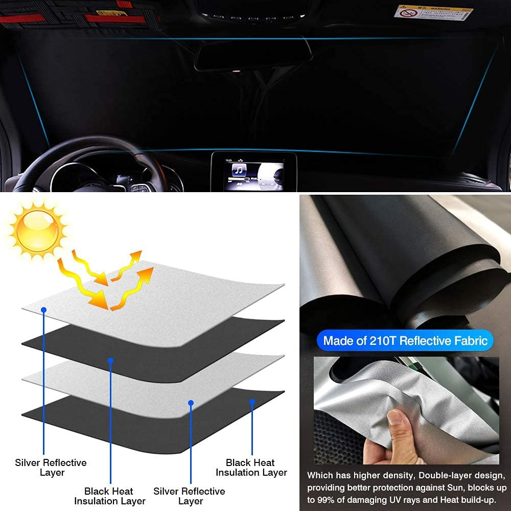 KUST Custom Fit Windshield Sun Shade for Mazda CX-30 2019-2024 CX30 Accessories Sunshade Foldable Sun Visor Protector Blocks UV Rays Keep Your Car Cooler image number 5