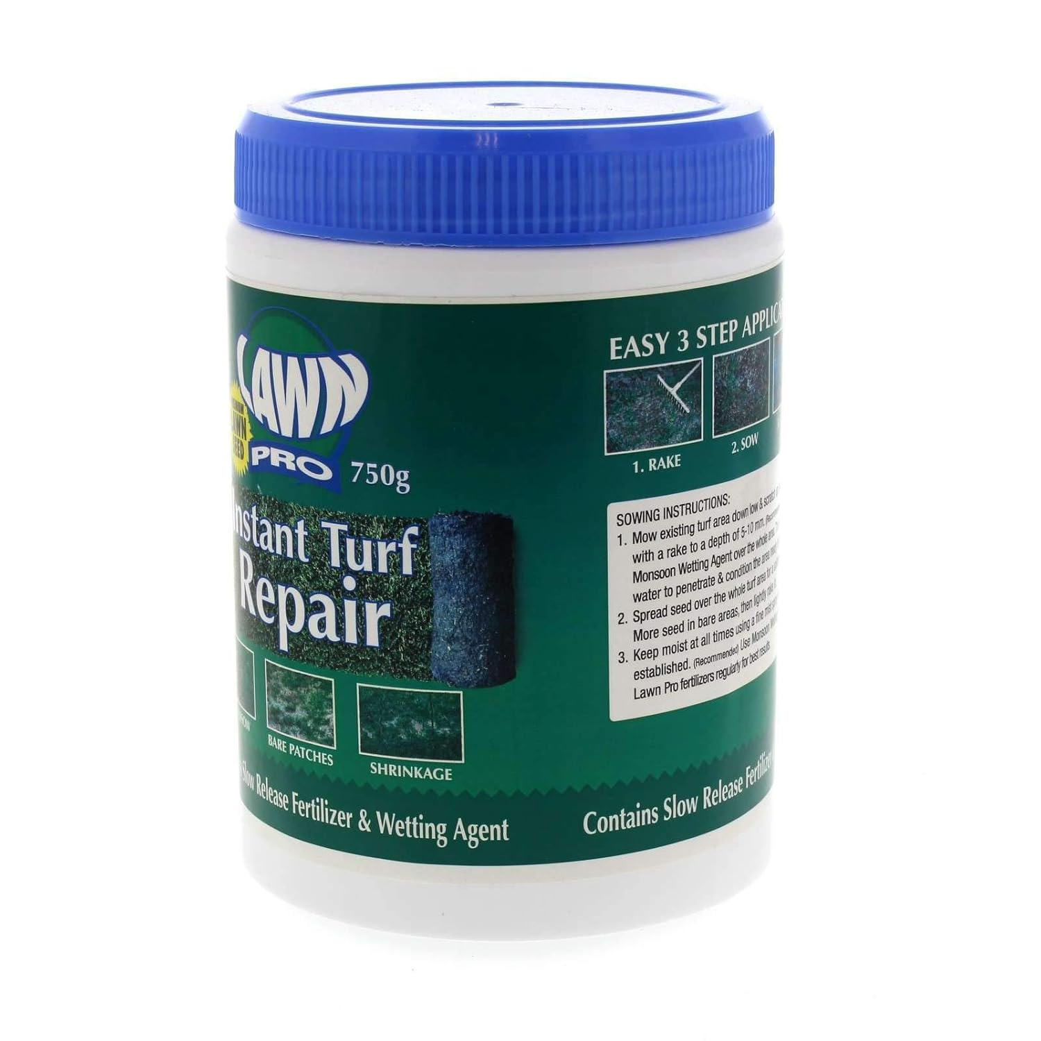 Lawn Pro Instant Turf Repair Blend Grass Seed 750Gm EMS Garden Premium Quality image number 1