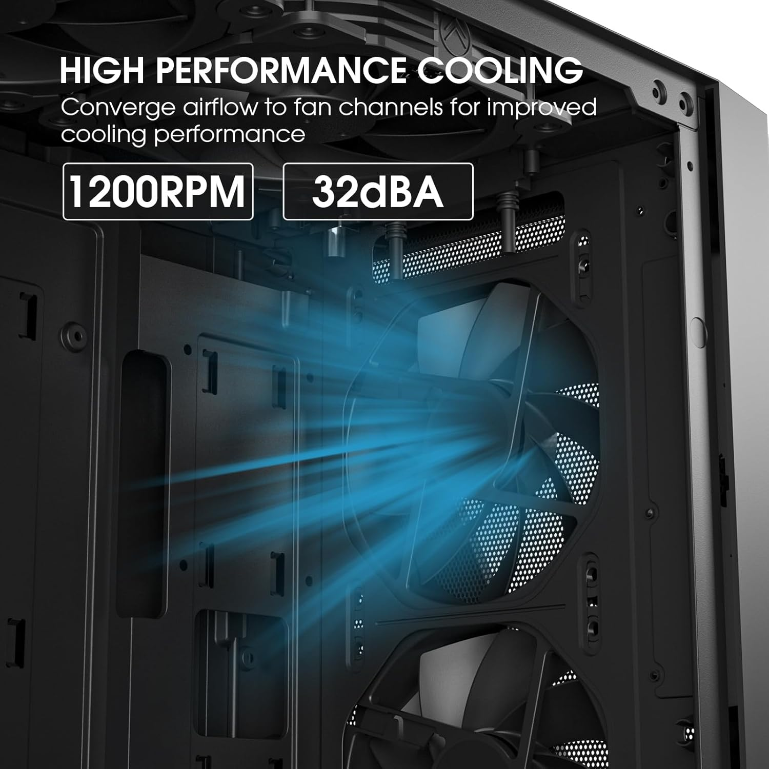 Vetroo 3 Pack Black 120Mm PC Case Fans High Airflow Low-Noise High Performance Fan Speed at 1200 RPM 12V 3PIN Connector Compatible with Desktop Computer Case image number 6