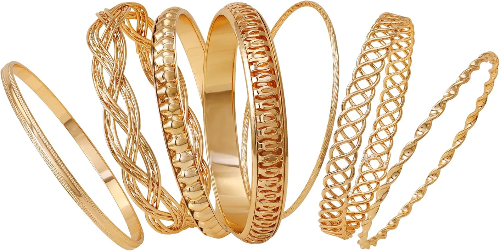 GUESS Women'S Six Piece Textured Bangle Set image number 2