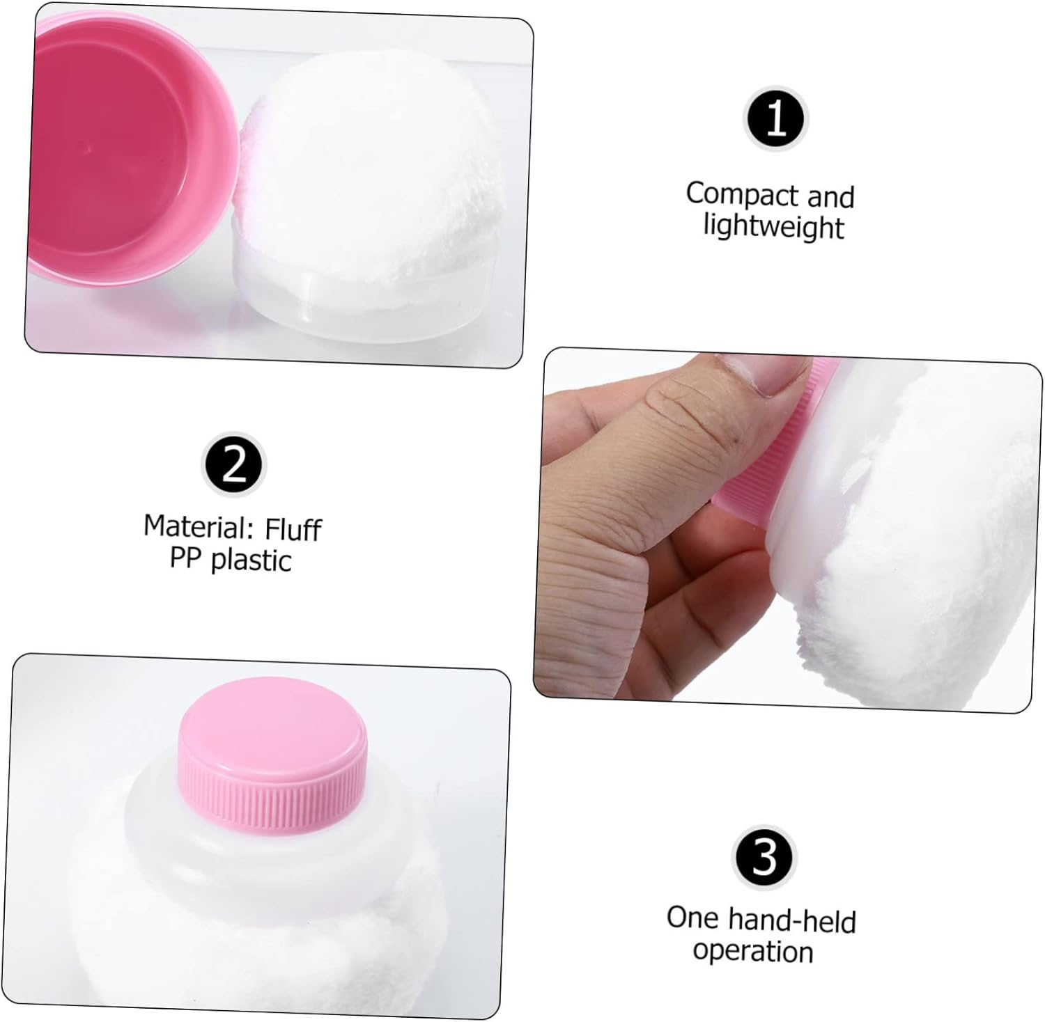 Toddmomy 2 Sets Kids Powder Puff Handle Portable Talcum Puff for Baby Gentle and Smooth Body Powder Application image number 5