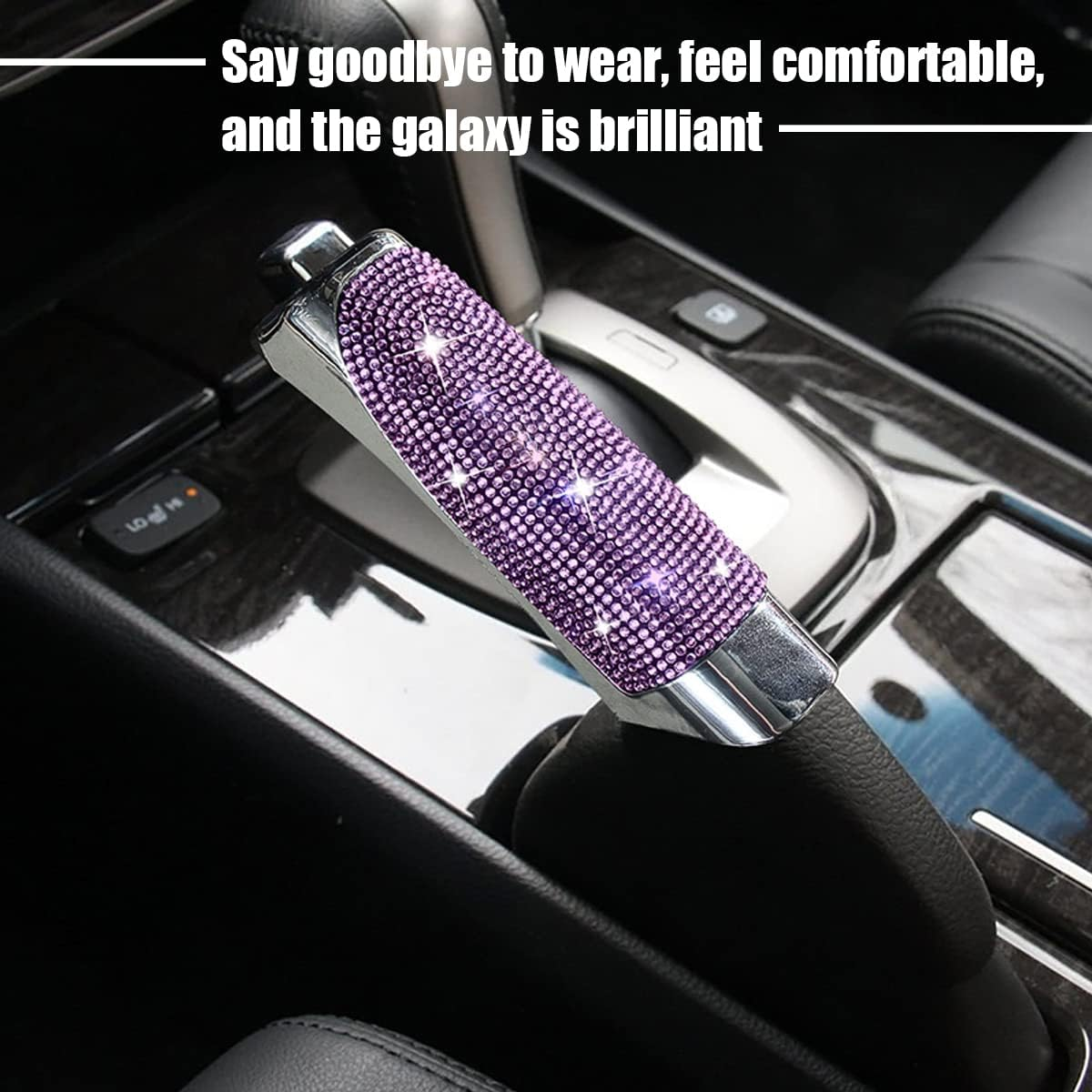 BELOMI Car Handbrake Cover, Bling Crystal Rhinestone Dedicated Side Brake Protective Cover, Diamond Inlaid Car Supplies Lever Cover, Auto Interior Decoration Accessories Universal for Women Girls