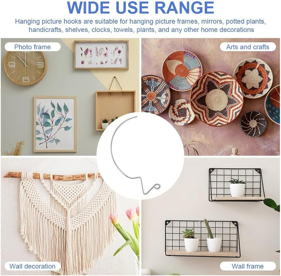 RESFNSE 30 Pcs Stainless Steel Monkey Hooks Picture Hangers Wall Hangers without Nails Wall Hooks image number 3