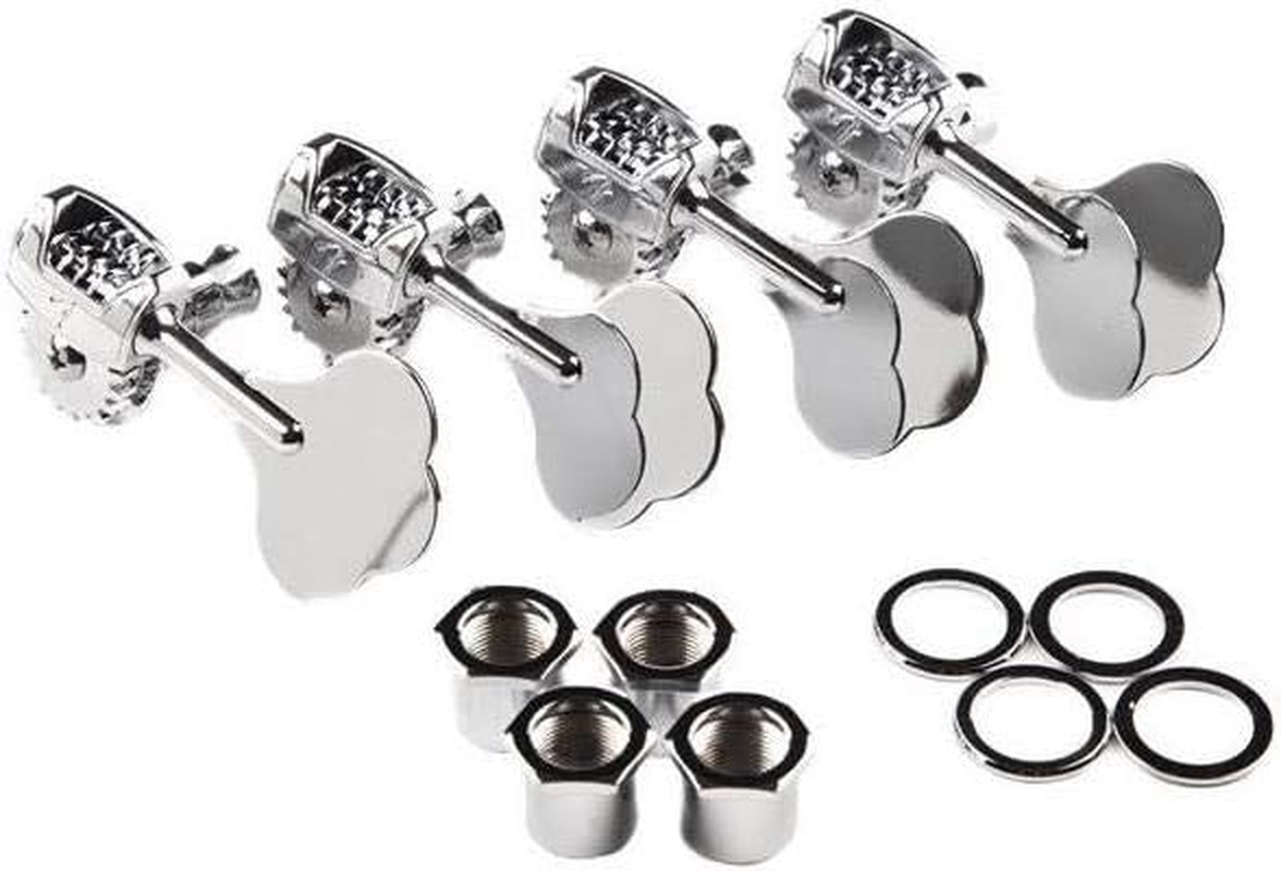 Fender Parts Deluxe "F" Stamp Bass Tuning Machines, (4), Chrome