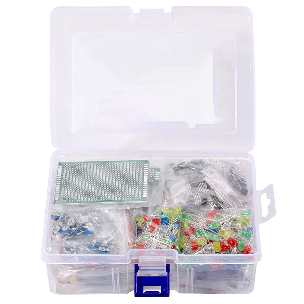 Shusmda 1818PCS DIY Electronics Components Kit Assortment Resistors LED Triode Capacitors Diodes PCB Potentiometer Resistanc image number 2