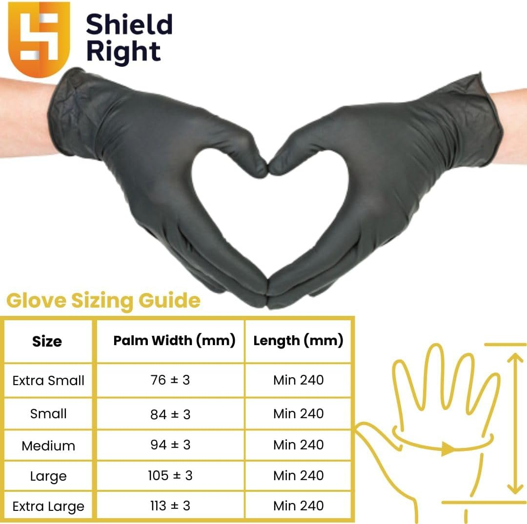 Xtraguard Black Nitrile Gloves - Heavy Duty, 6 Mil, Disposable, Latex & Powder Free, Chemical & Puncture Resistant, Food Safe, Medical Grade image number 5