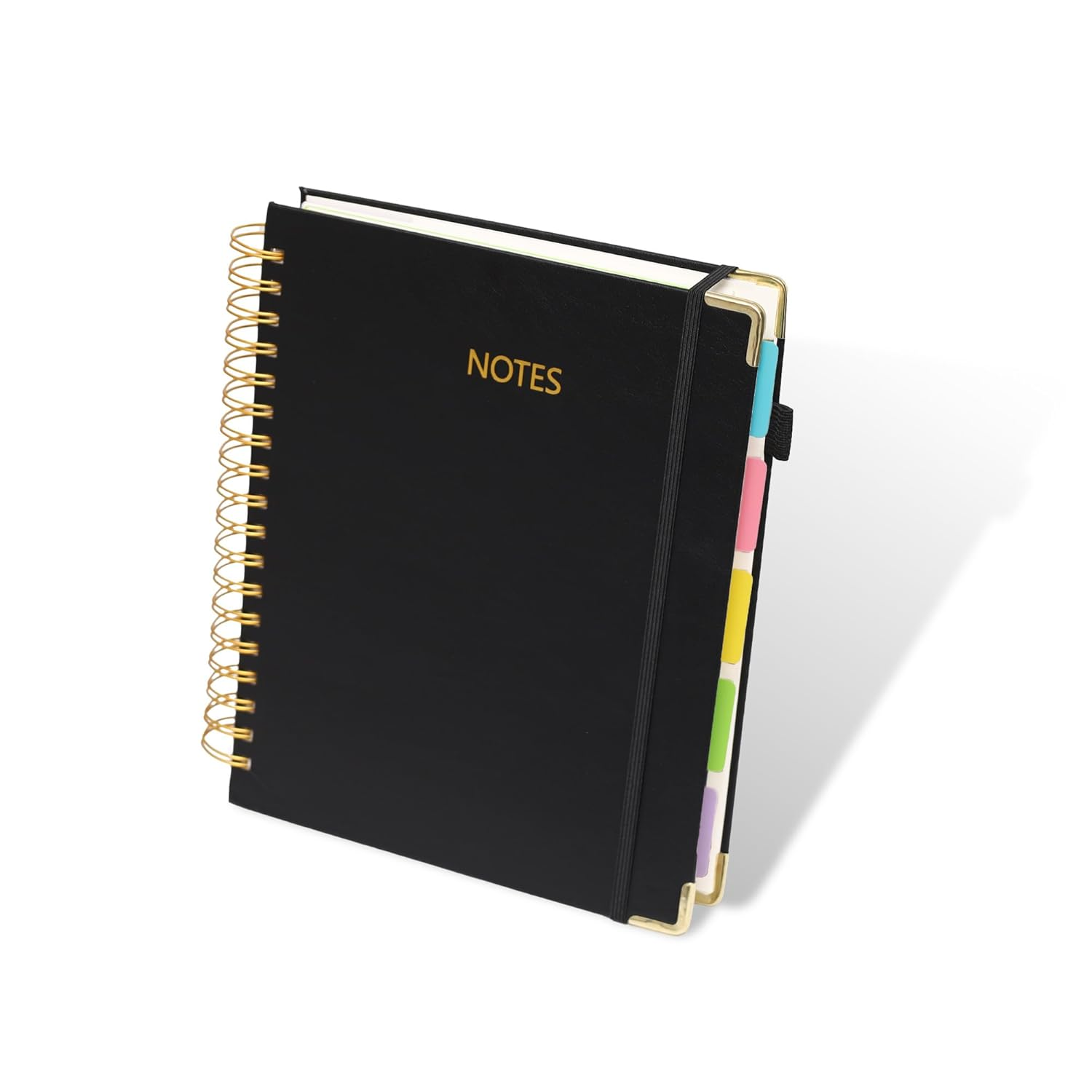 Gemuity Hardcover Spiral Notebook &ndash; 300 Pages with Removable Divider Tabs, 5 - Subject Lined Journal, 186Mm&times;248Mm for Work/School Black image number 3