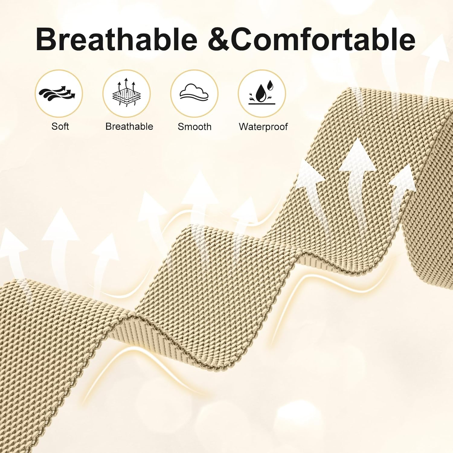 Metal Bands for Apple Watch Band 38Mm 40Mm 41Mm 42Mm Women Men, Soft Magnetic Stainless Steel Milanese Mesh Loop Replacement Strap for Iwatch Series 10/9/8/7/SE/6/5/4/3/2/1 image number 3