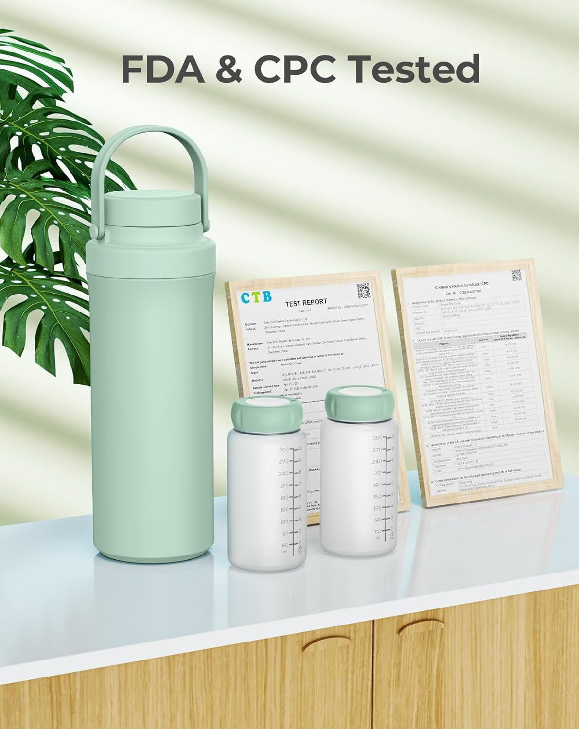 Portable Breast Milk Cooler Bottle, 360&deg;Cooling Technology for 24 Hours, 600Ml Larger Capacity Travel Breastmilk Chiller with 2Pcs Baby Bottles, Storage Container for Breastmilk, Bpa-Free image number 5