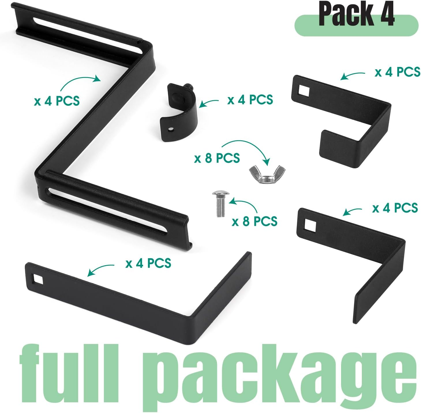 Adjustable Planter Box Bracket (Set of 4), Brackets for Window Boxes Planters, Planter Shelving with Adjustable Size the Width of the Bottom of the Planter Box- Great for Garden Fence, Balcony. image number 5