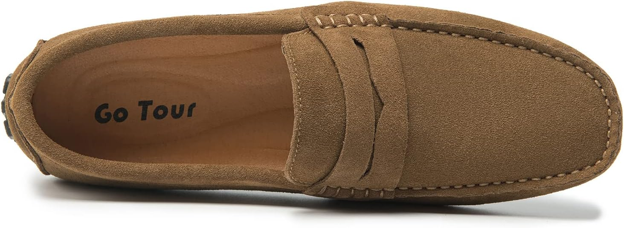 Go Tour Men'S Penny Loafers Moccasin Driving Shoes Slip on Flats Boat Shoes image number 4